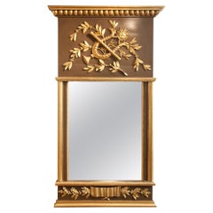 Antique Neoclassical Wall Mirror with Gilt Lyre Ornament, France, circa 1800