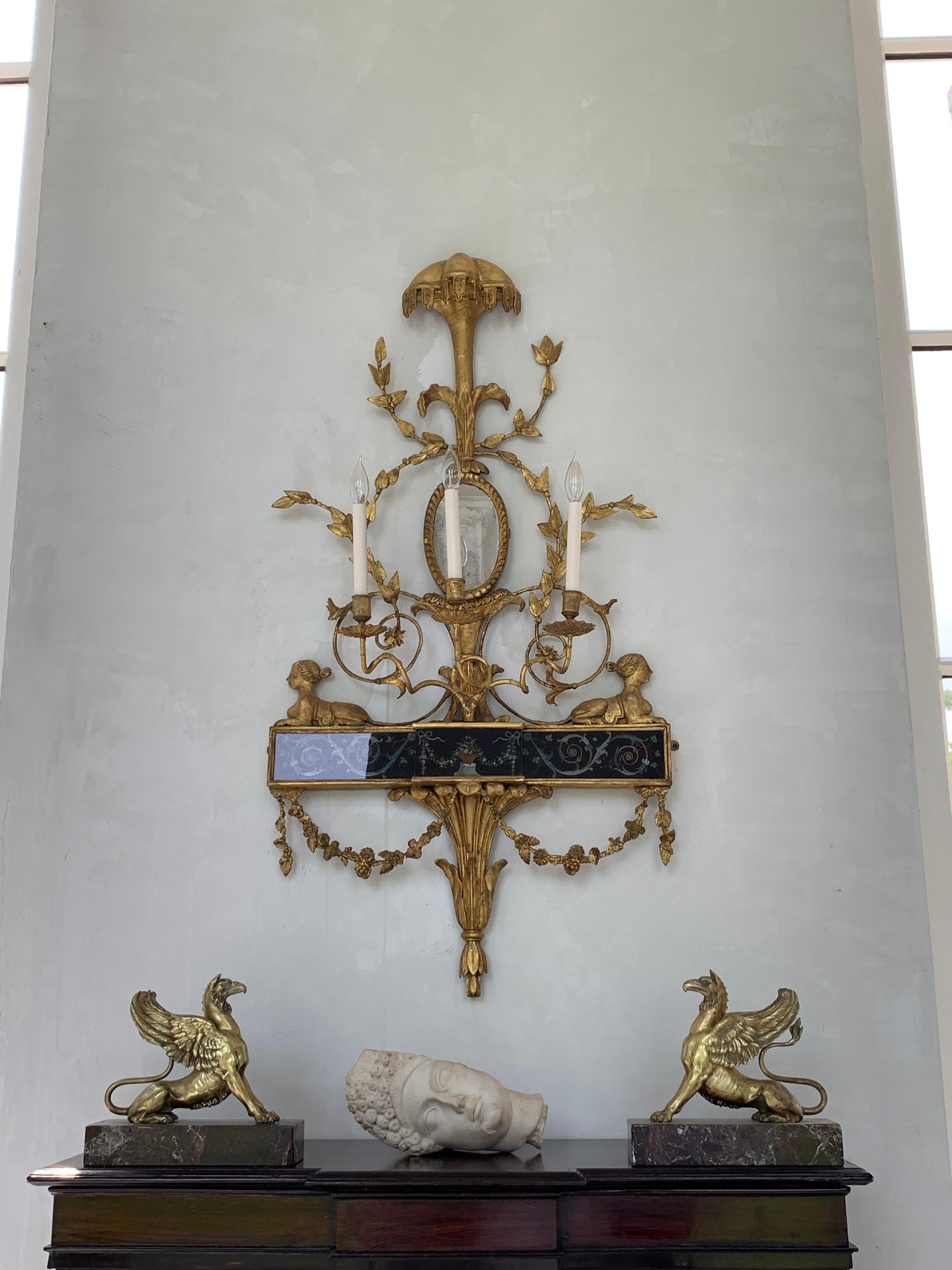 John Linnell Attributed Wall Sconces Neoclassical Style  For Sale 2