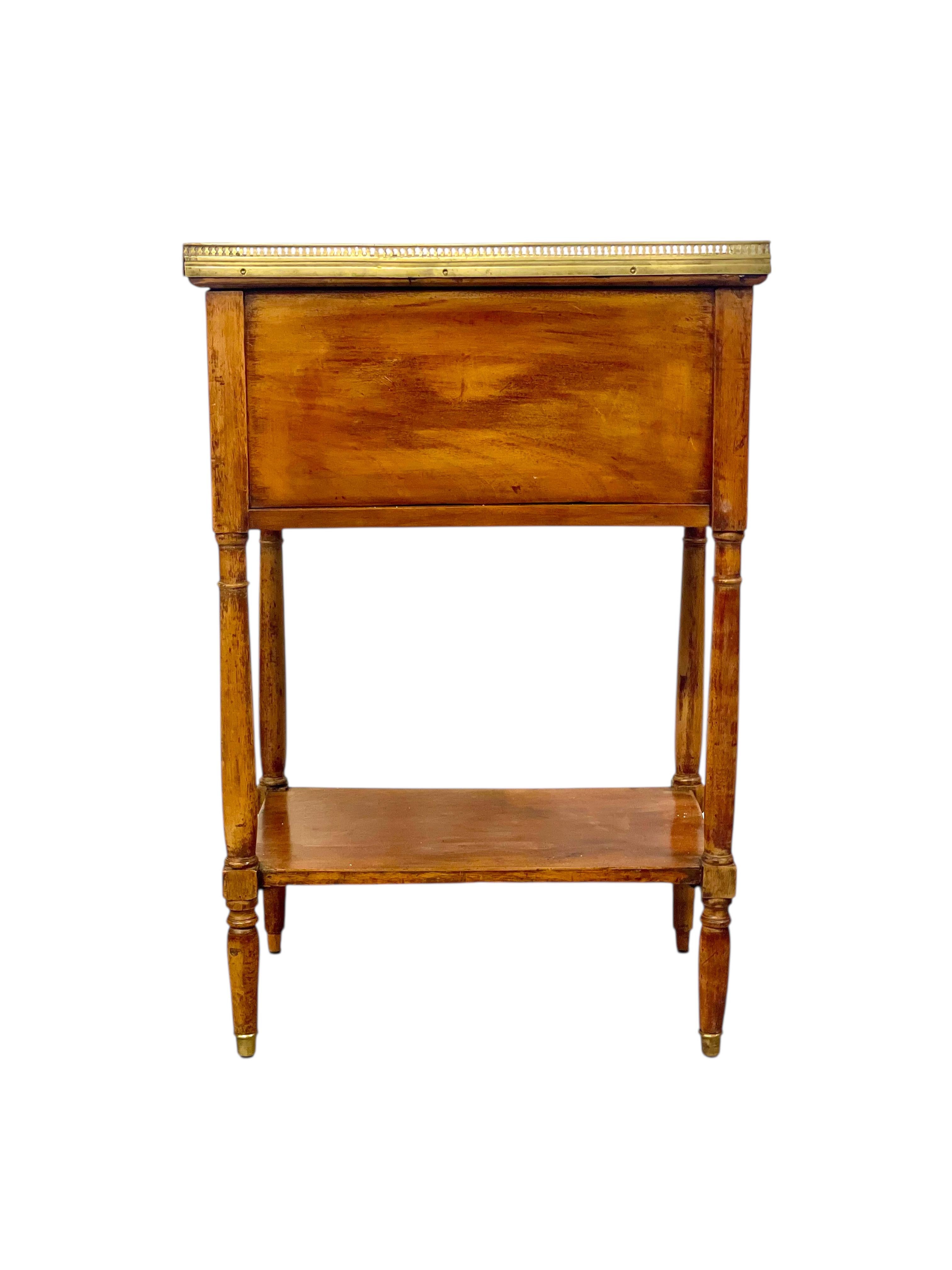 Louis XVI Neoclassical Walnut Nightstand or Side Table, 18th Century For Sale