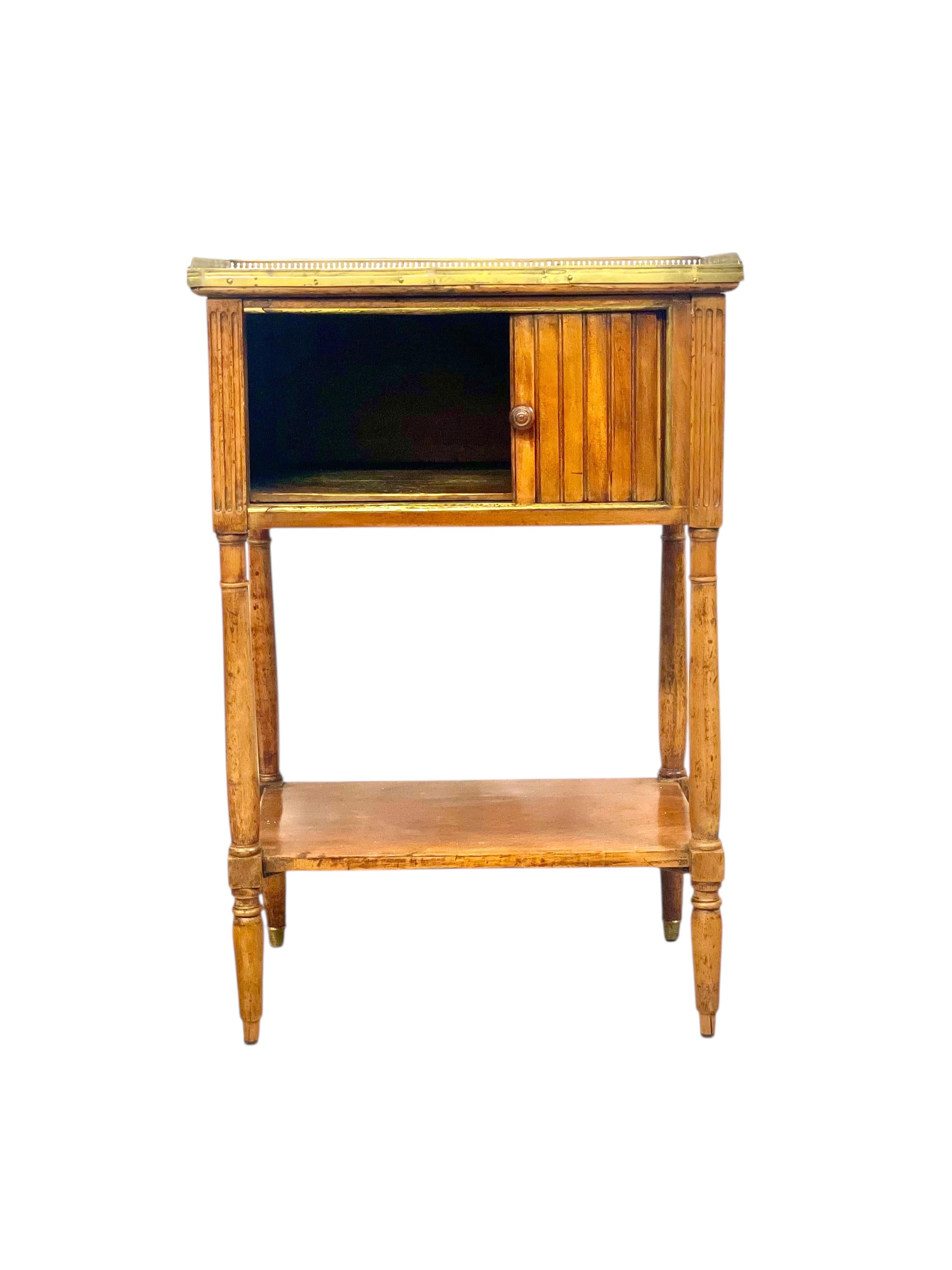 French Neoclassical Walnut Nightstand or Side Table, 18th Century For Sale