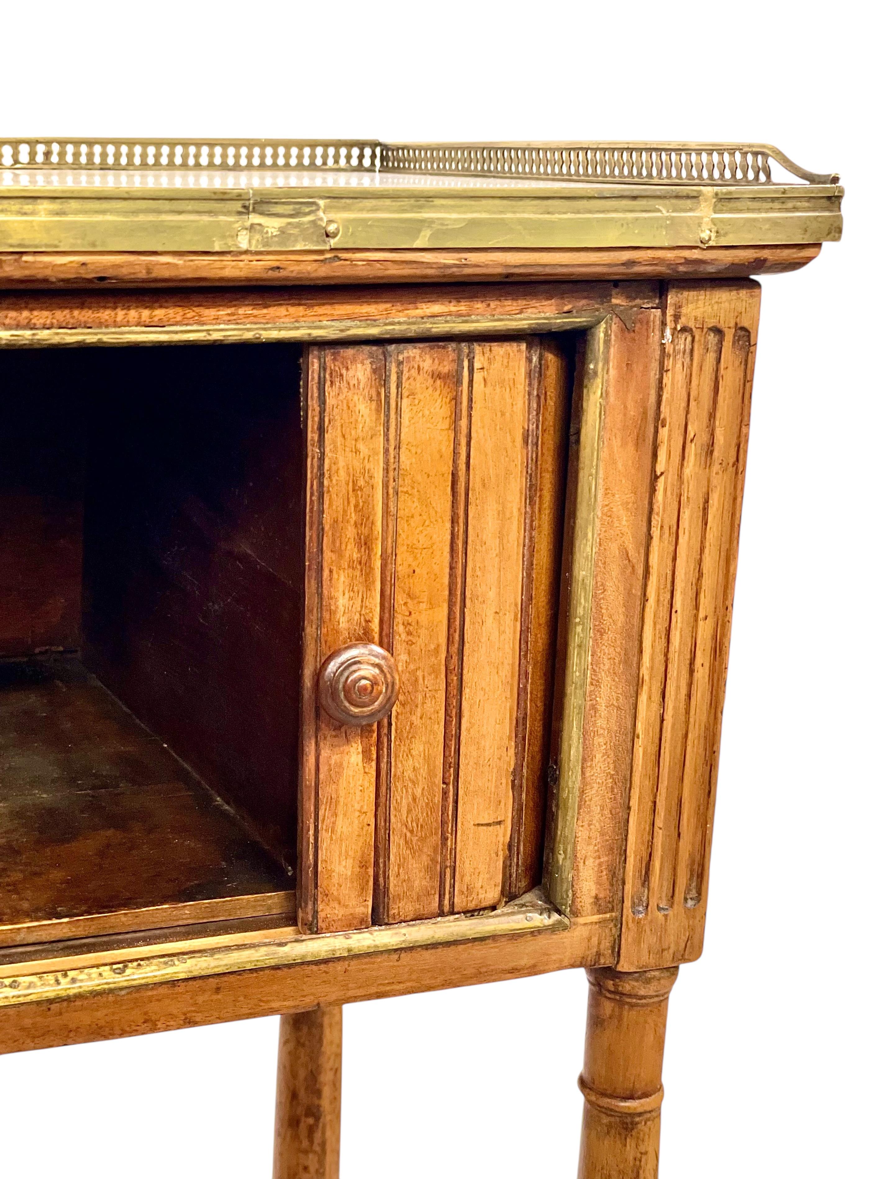 Hand-Carved Neoclassical Walnut Nightstand or Side Table, 18th Century For Sale