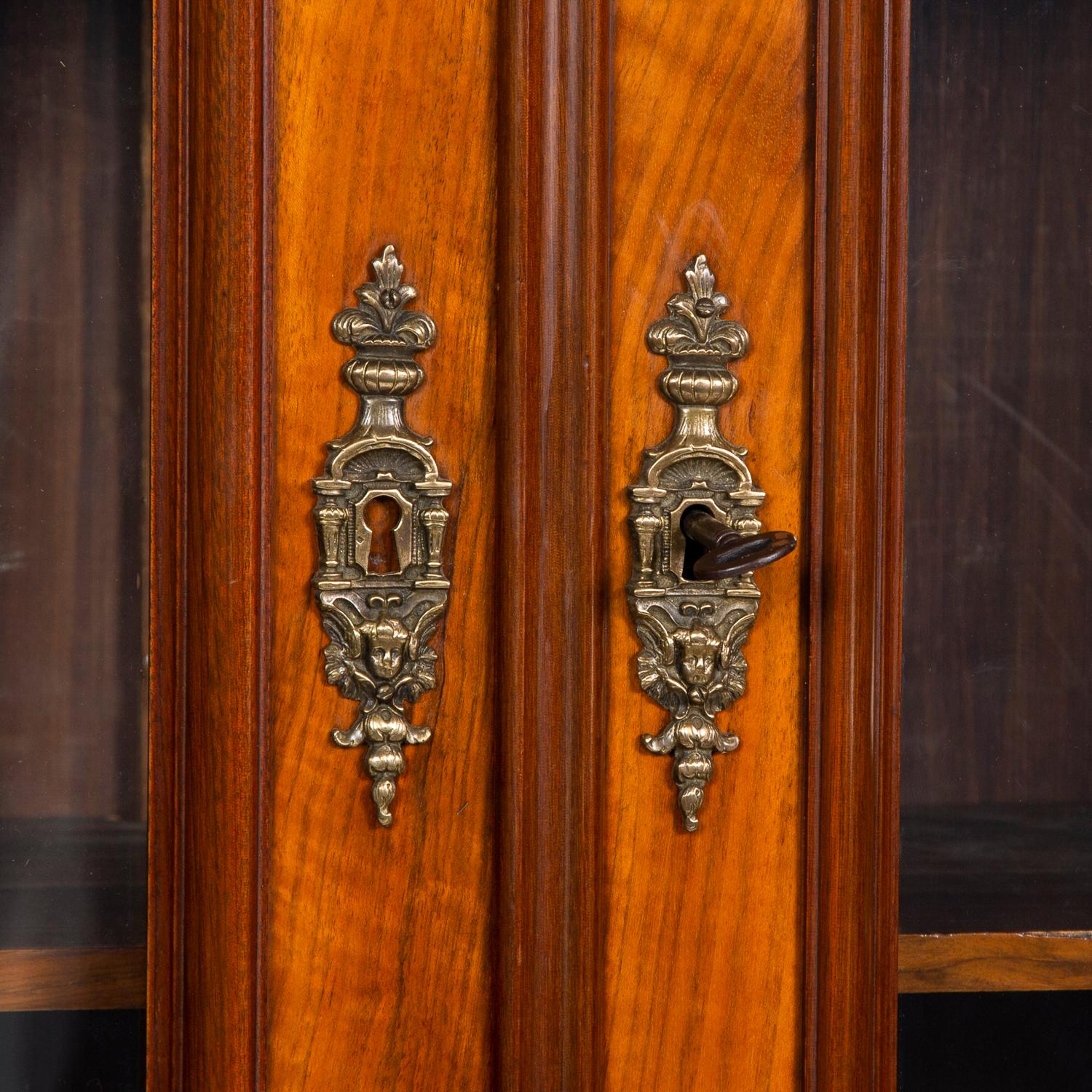 Neoclassical Walnut Two-Door Bookcase 5