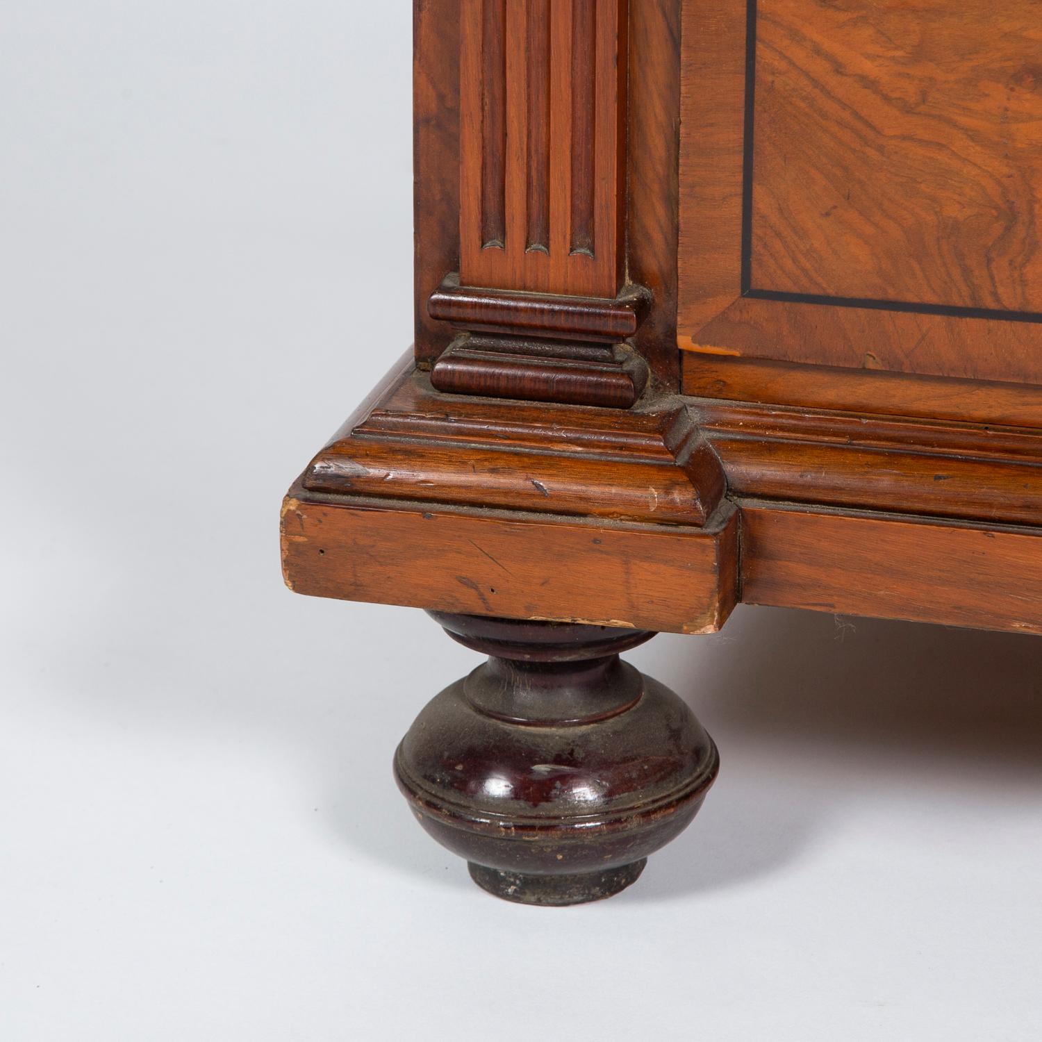 Neoclassical Walnut Two-Door Bookcase 8