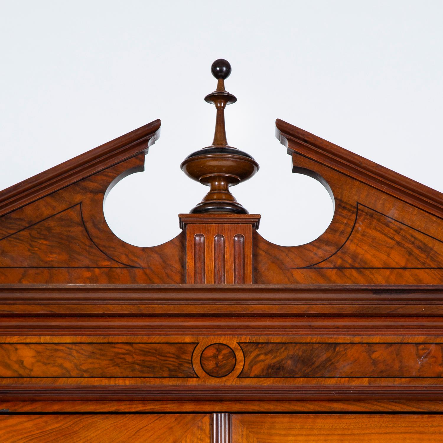 19th Century Neoclassical Walnut Two-Door Bookcase