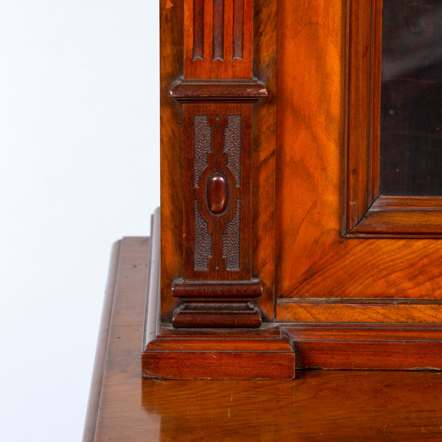 Neoclassical Walnut Two-Door Bookcase 4