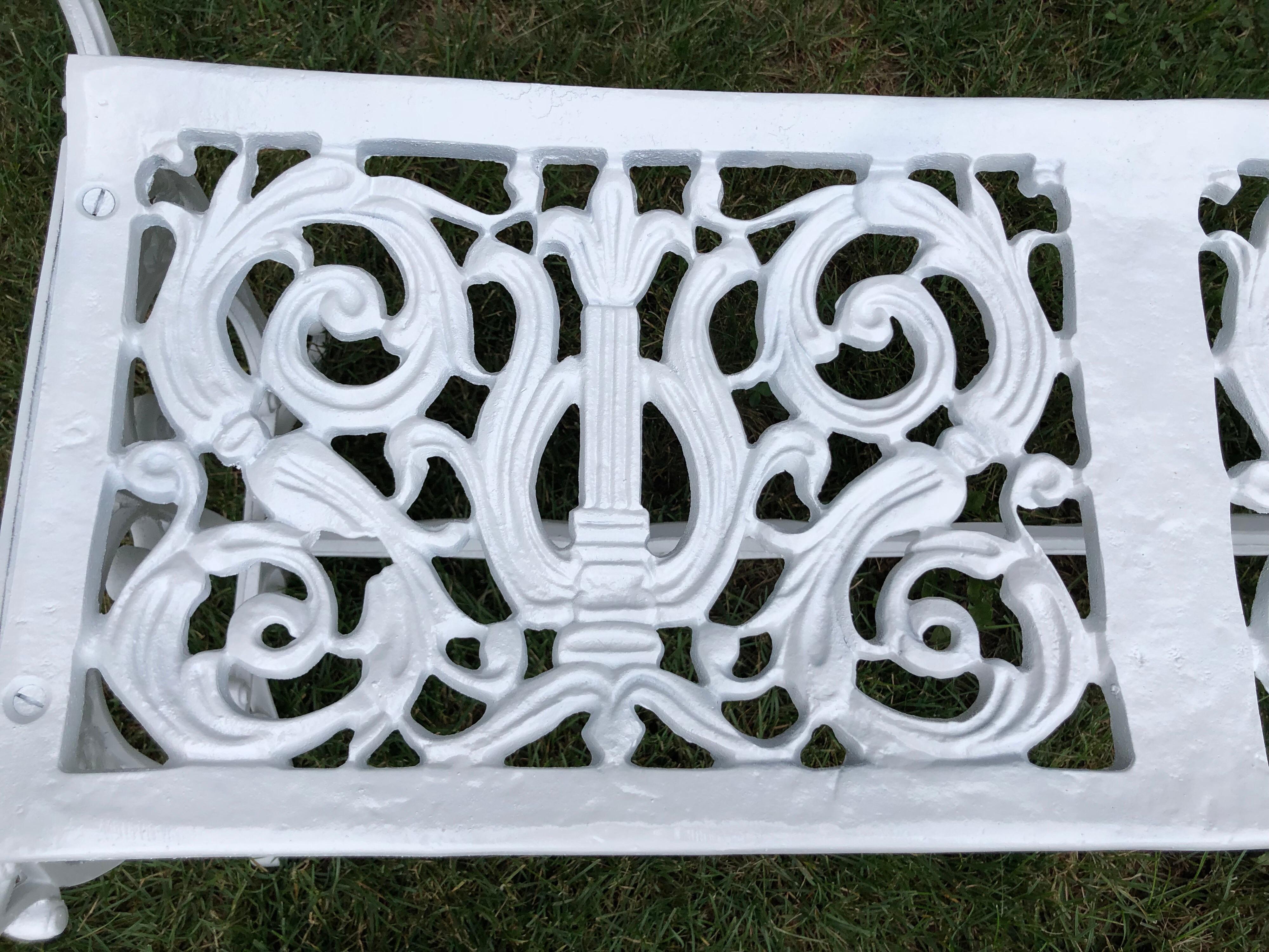 Neoclassical White Garden Bench 4
