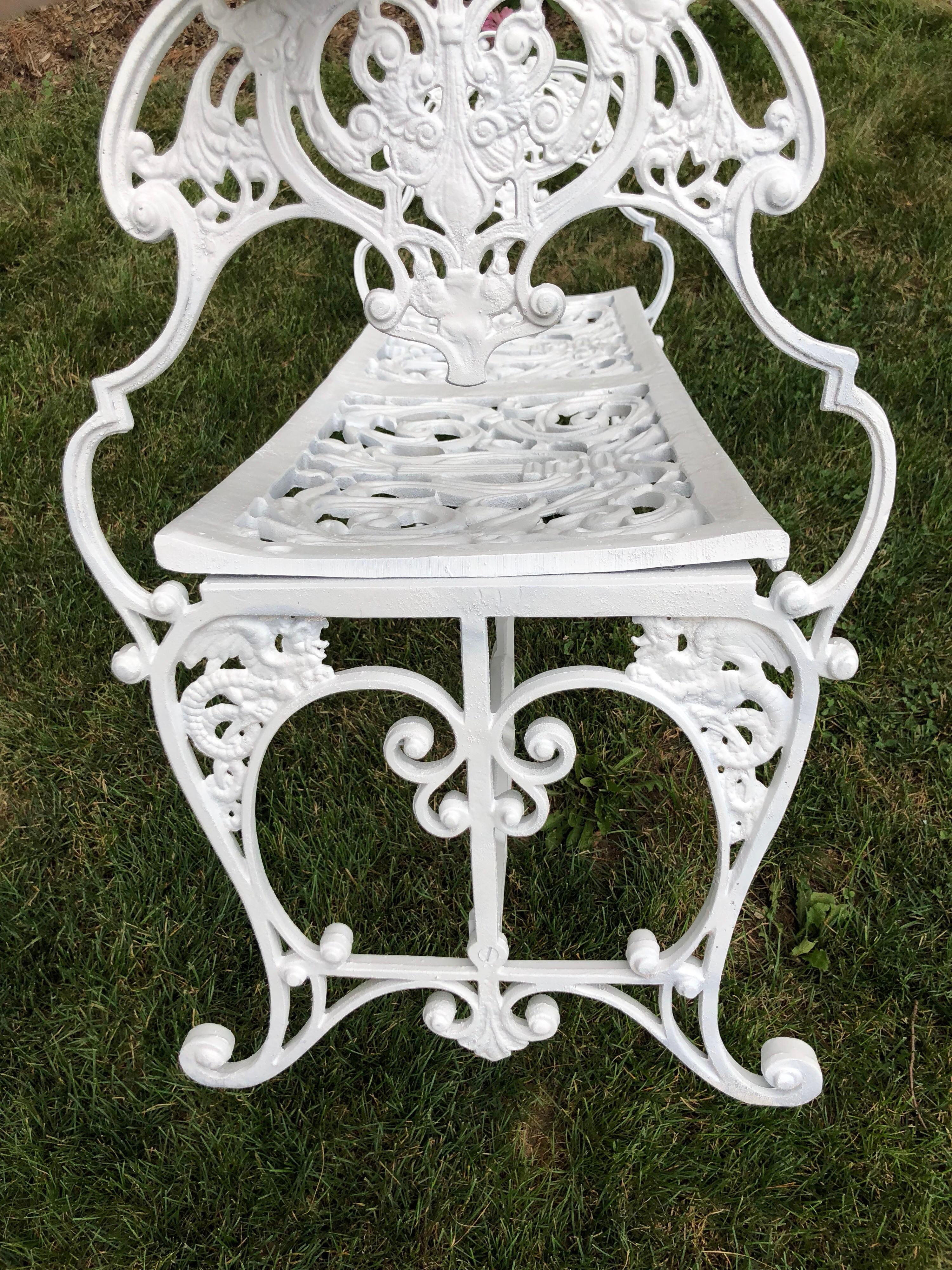 Aluminum Neoclassical White Garden Bench