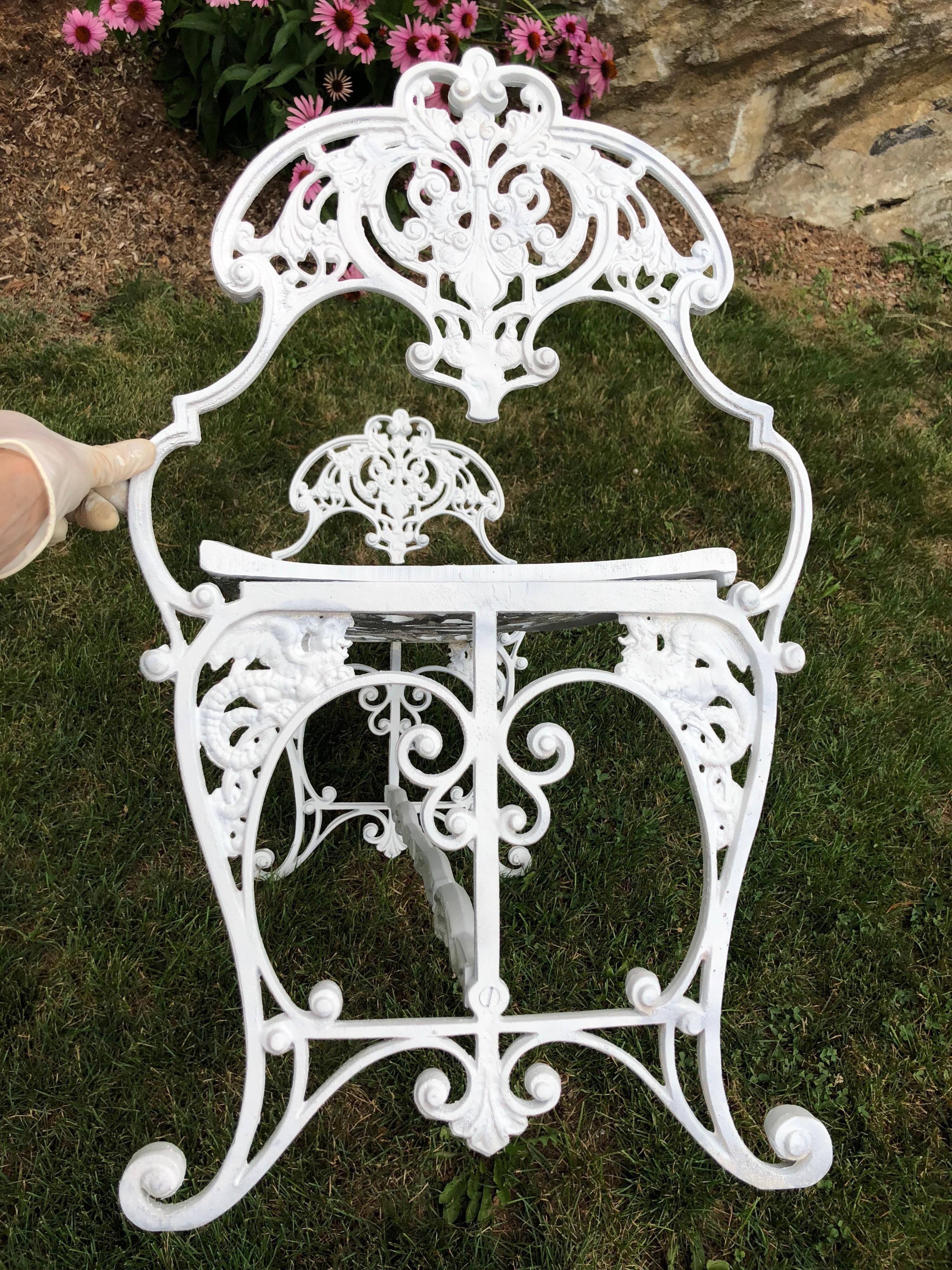 Neoclassical White Garden Bench 1