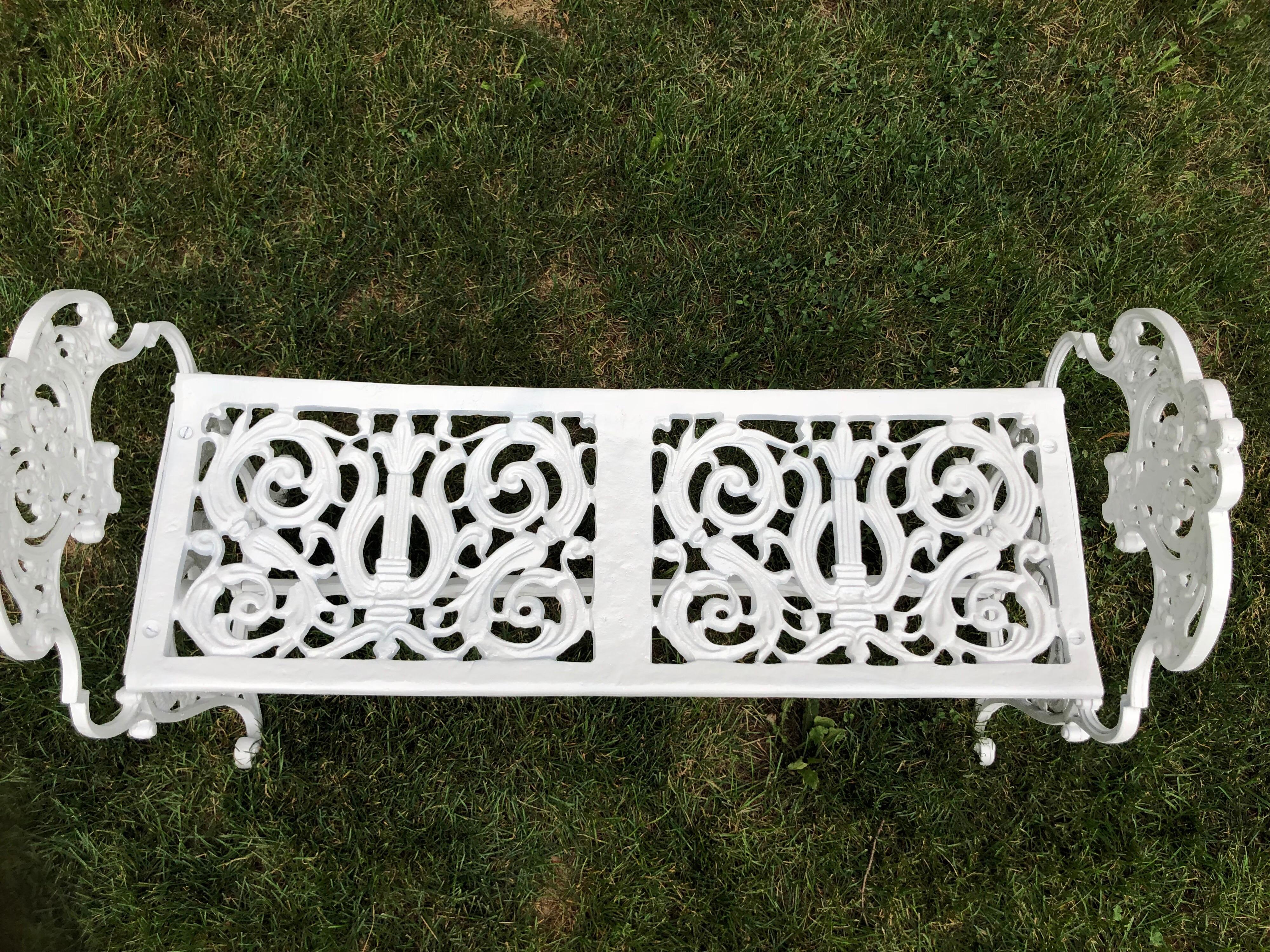 Neoclassical White Garden Bench 3