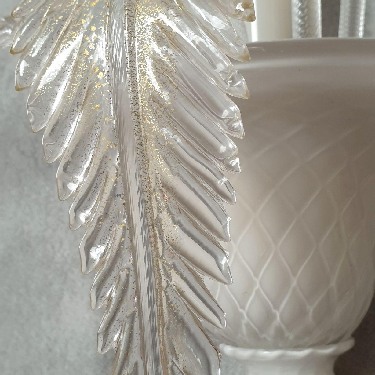 White-gold Murano glass sconces - a pair For Sale 4