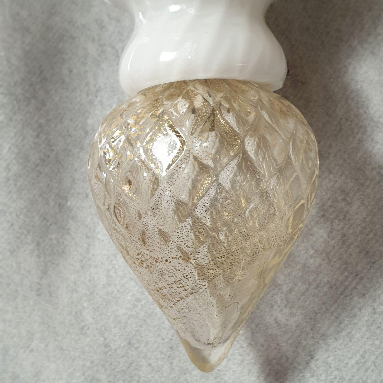 White-gold Murano glass sconces - a pair For Sale 5