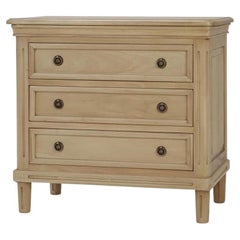 Neoclassical Wooden Three‑Drawer Nightstand