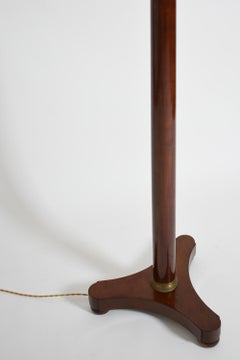 Neoclassical wooden tripod floorlamp, 1960s.