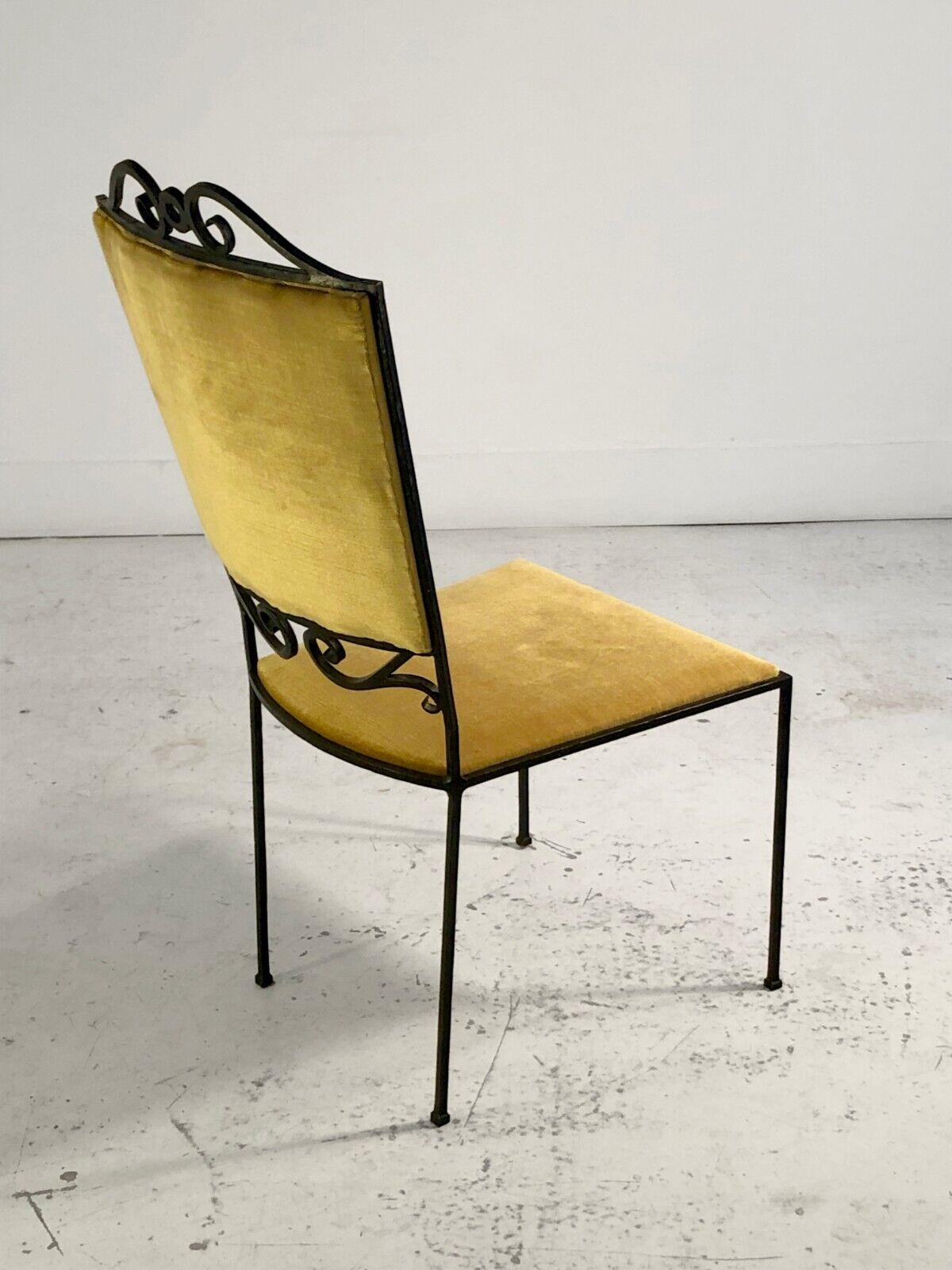 A SCULPTURAL NEOCLASSICAL SHABBY-CHIC WROUGHT IRON ARTIST CHAIR, France 1980 For Sale 3