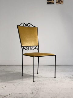 A SCULPTURAL NEOCLASSICAL SHABBY-CHIC WROUGHT IRON ARTIST CHAIR, France 1980