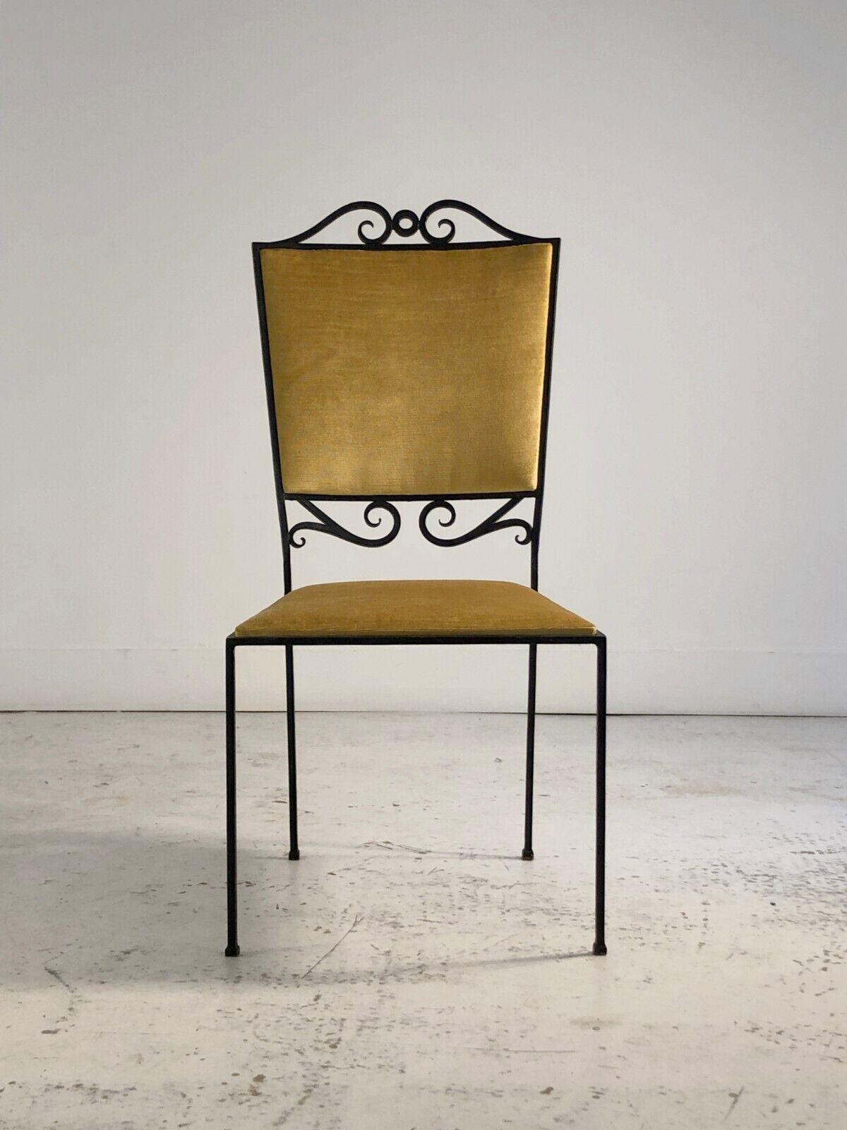 French A SCULPTURAL NEOCLASSICAL SHABBY-CHIC WROUGHT IRON ARTIST CHAIR, France 1980 For Sale