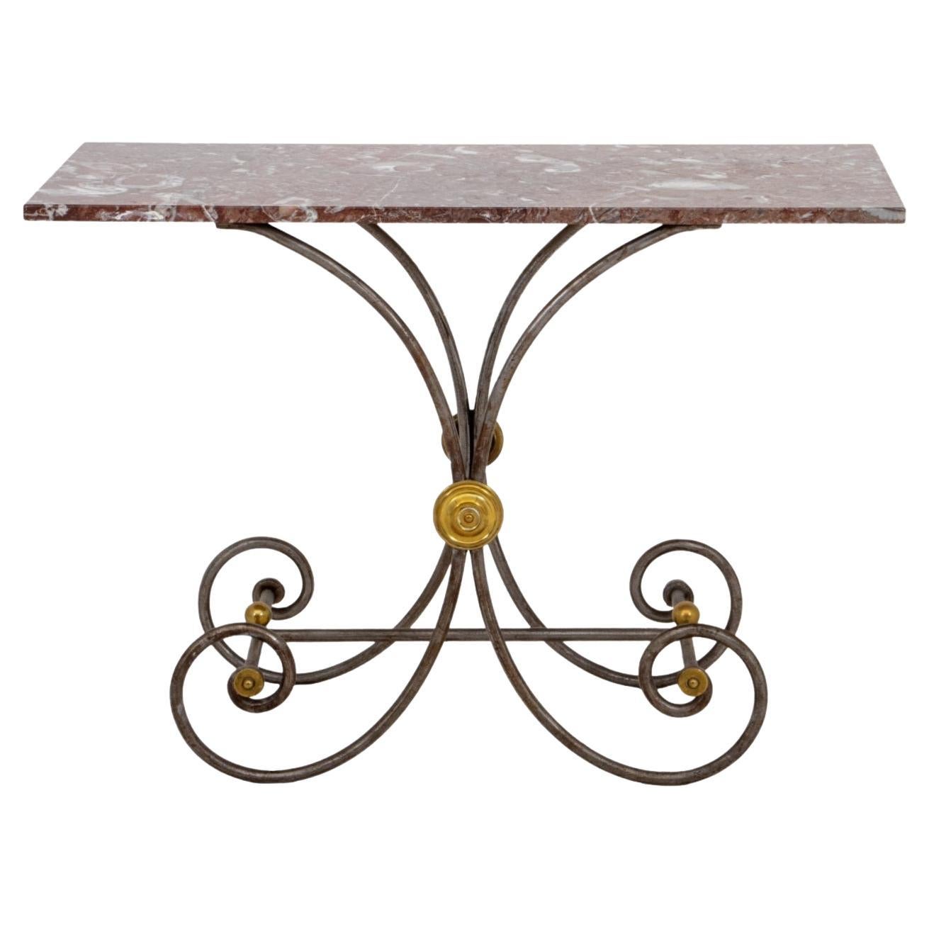 Neoclassical Wrought Iron Console / Baker Table