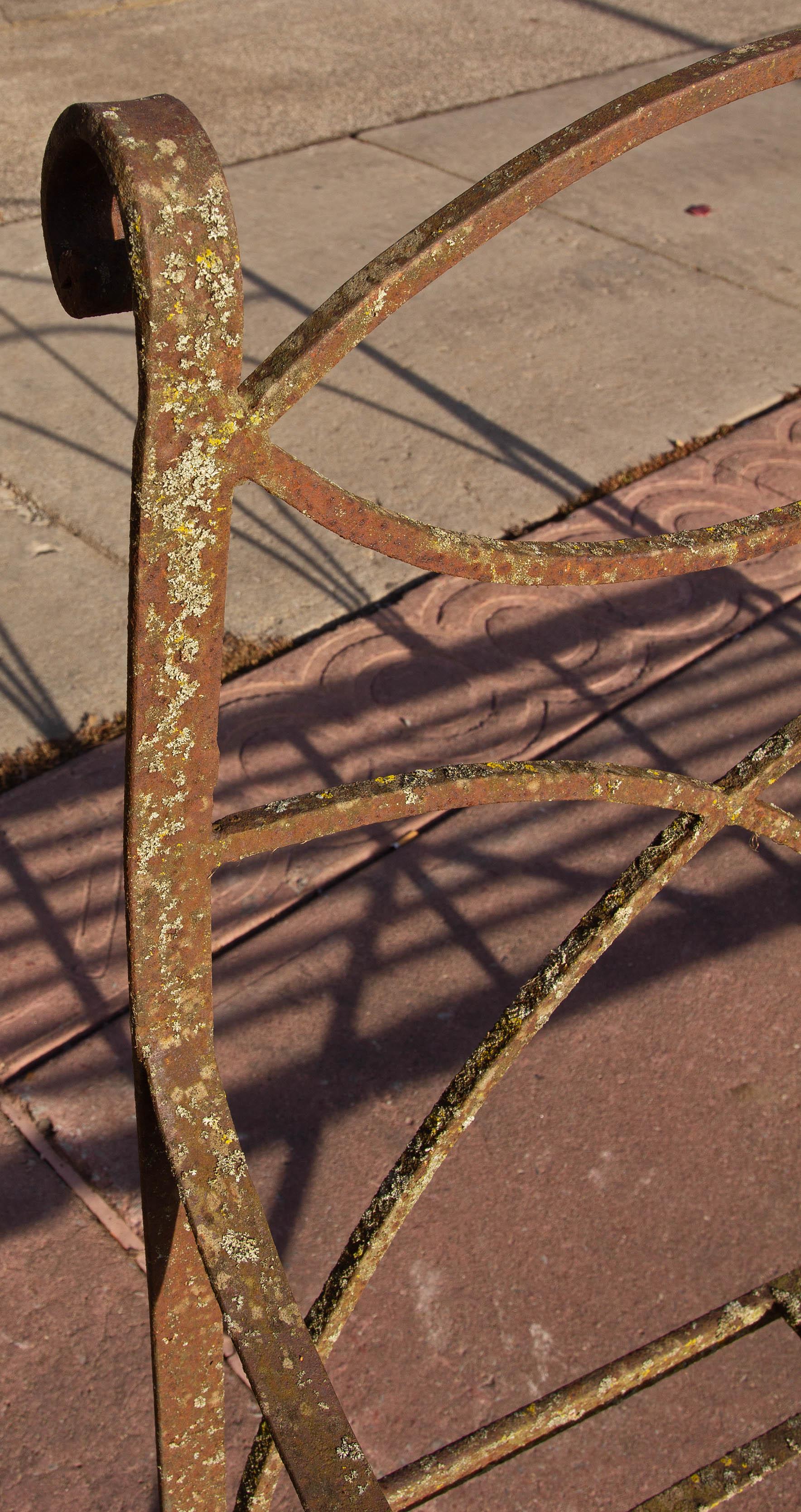 Neoclassical Wrought Iron Garden Bench Four-Seat 4