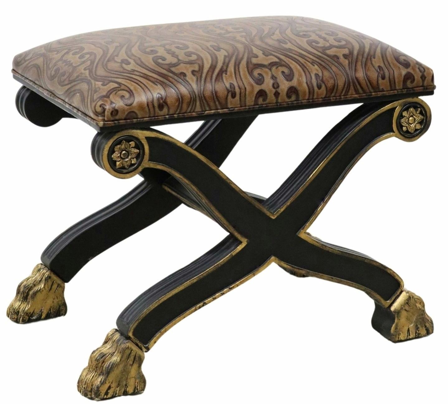 A stunning Neoclassical style curule bench by fine quality American furniture maker Century Furniture (est.1947; Hickory, North Carolina, United States)

Exquisitely crafted from select hardwoods, 21st century, the Consulate features a timeless
