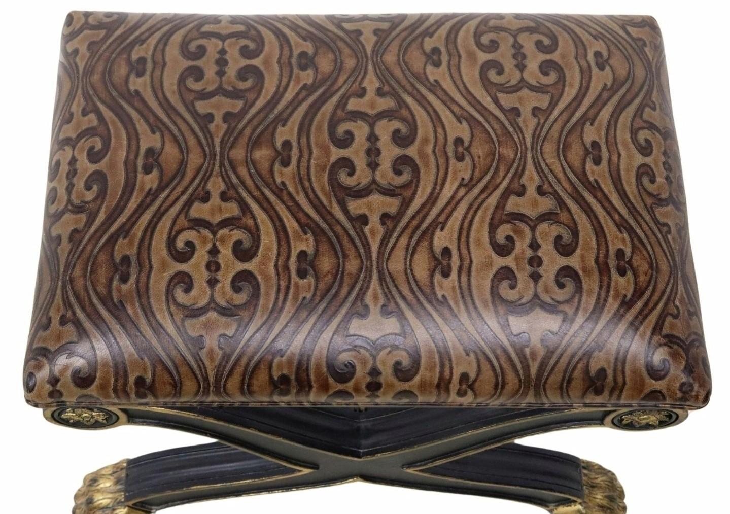 American Neoclassical X Form Curule Consulate Bench by Century Furniture 