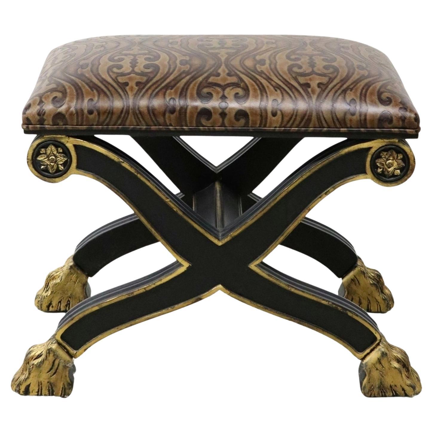 Neoclassical X Form Curule Consulate Bench by Century Furniture 