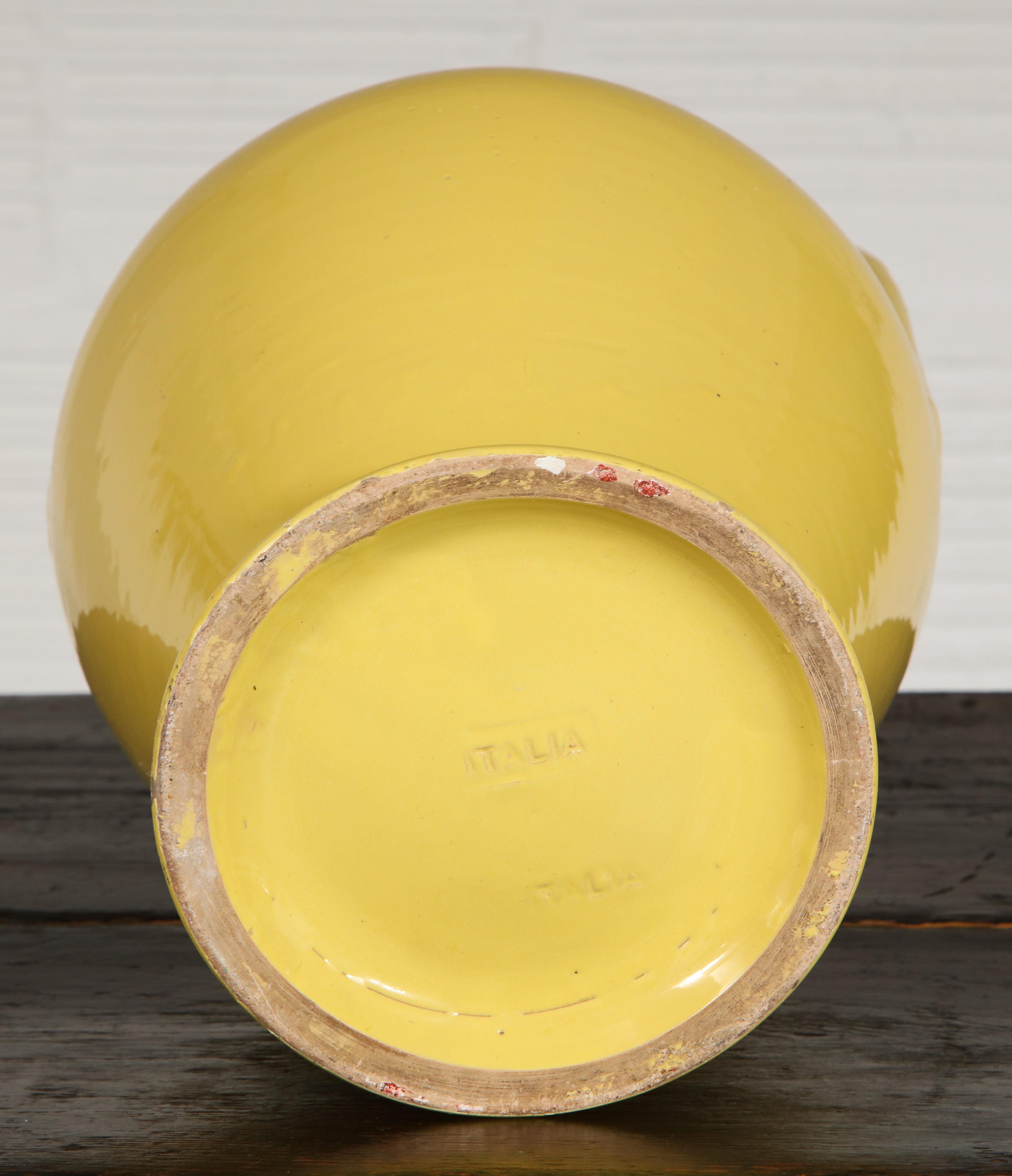 Neoclassical Yellow Ceramic Urn 7