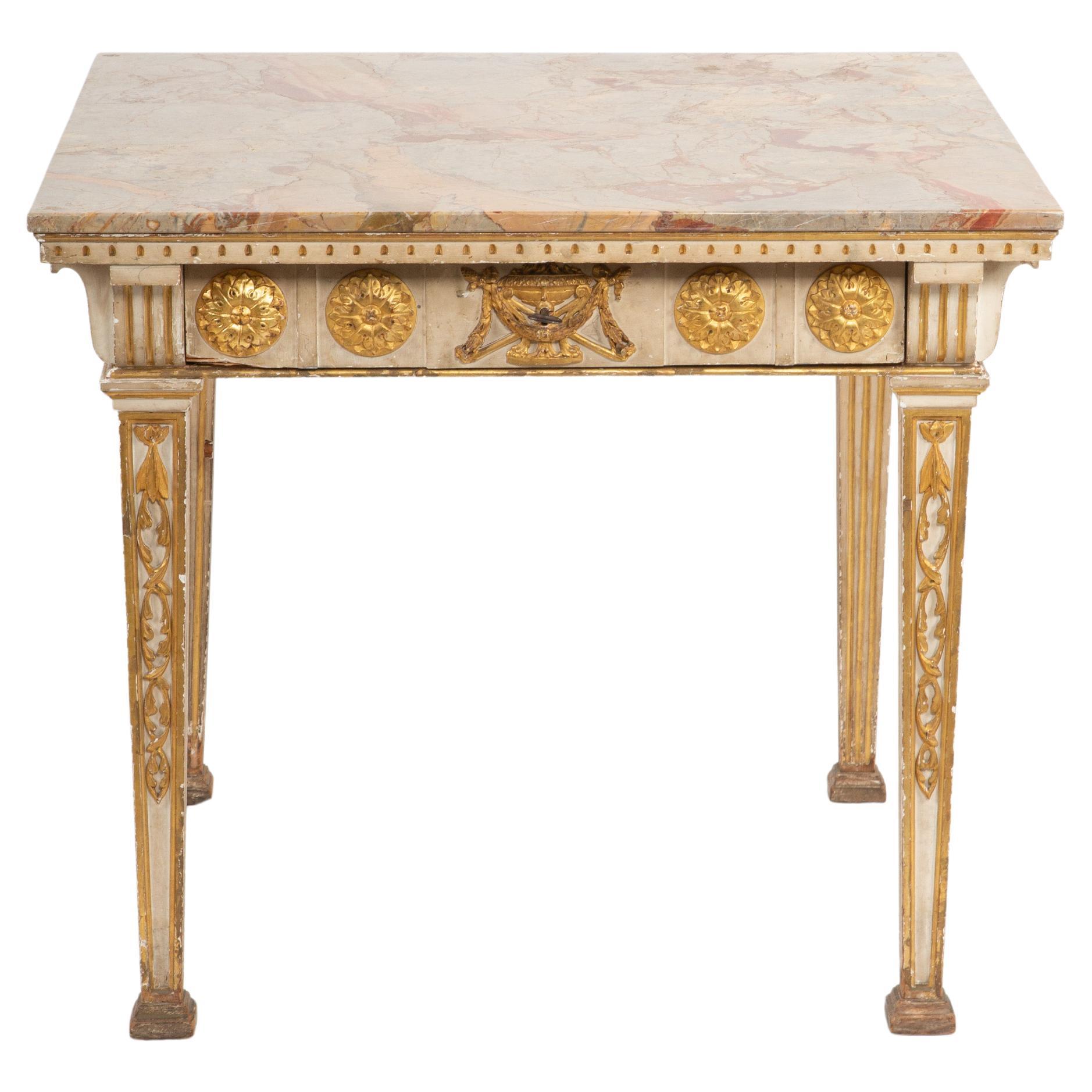 Neoclassicism in Balance: 18th Century Louis XVI Square Center Table For Sale
