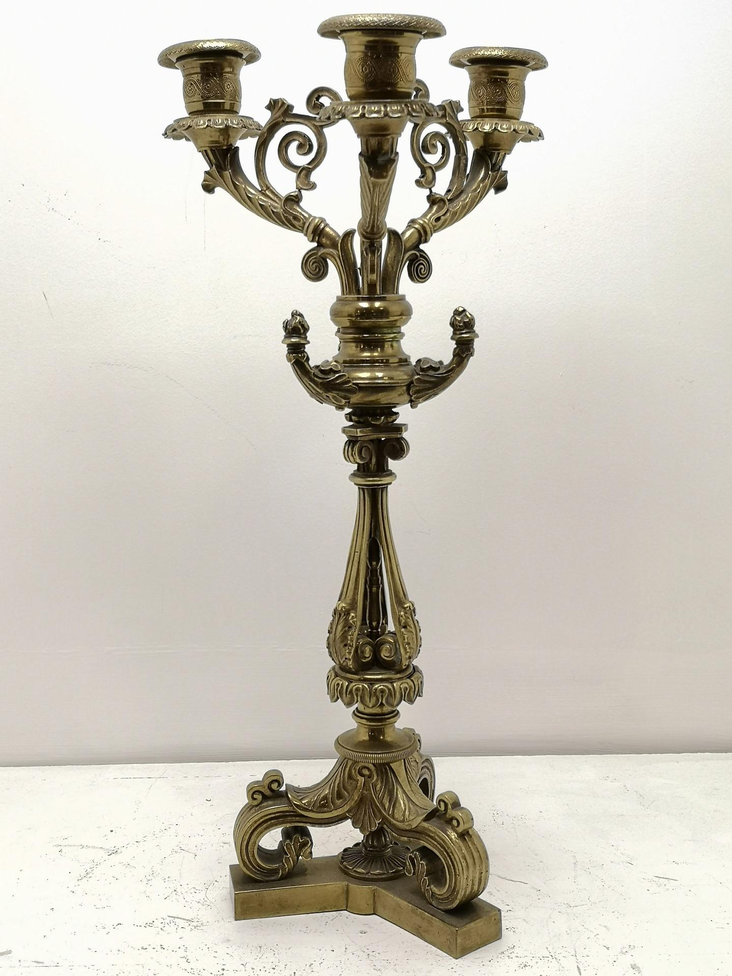 Neoclassicist Bronze Candelabra, End of the 19th Century 7