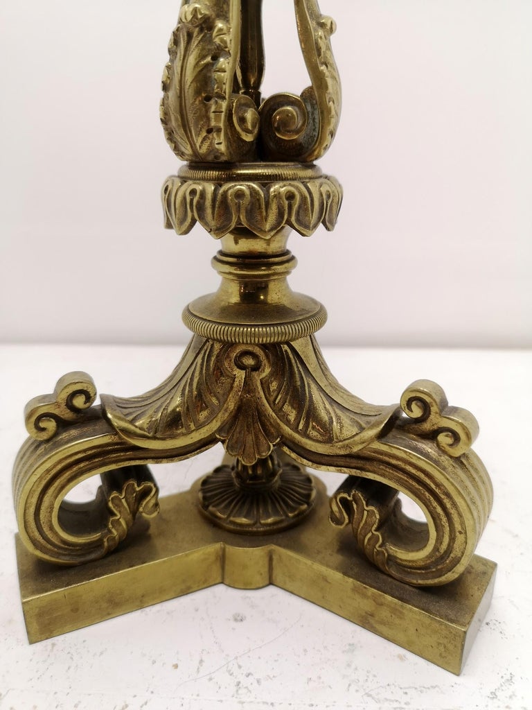 Neoclassicist Bronze Candelabra, End of the 19th Century In Good Condition For Sale In Budapest, HU