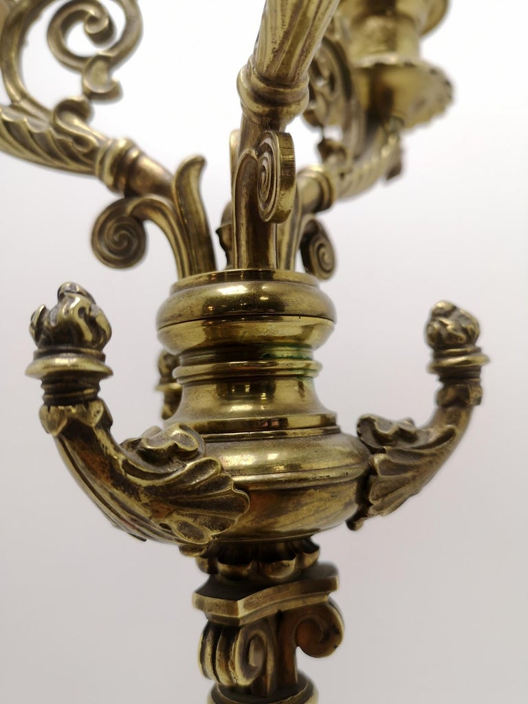 Neoclassicist Bronze Candelabra, End of the 19th Century For Sale 1