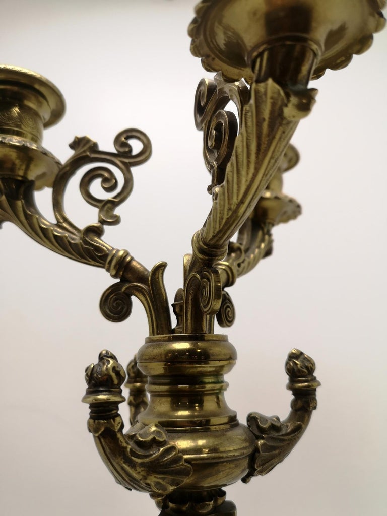 Neoclassicist Bronze Candelabra, End of the 19th Century For Sale 2