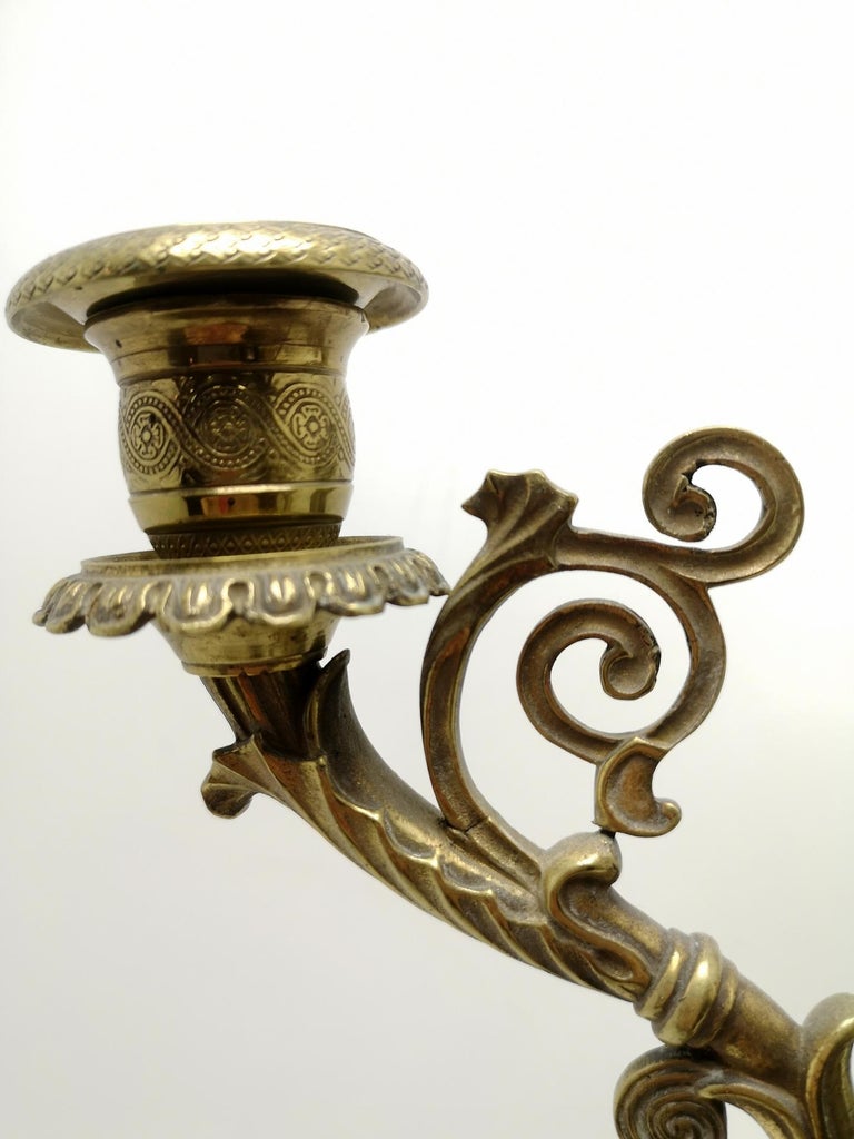 Neoclassicist Bronze Candelabra, End of the 19th Century For Sale 3