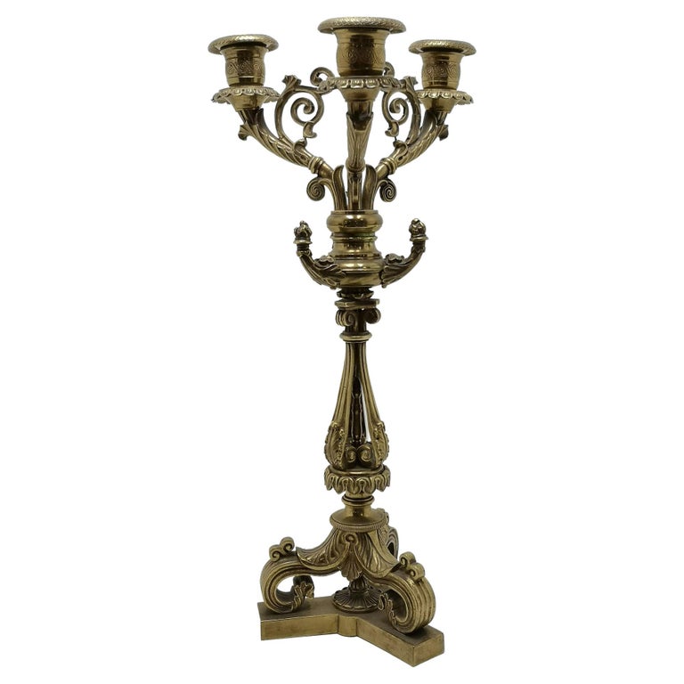 Neoclassicist Bronze Candelabra, End of the 19th Century For Sale