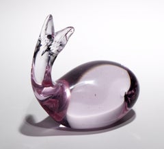 Neodymium Alexandrite Glass Whale Sculpture, Glows in UV