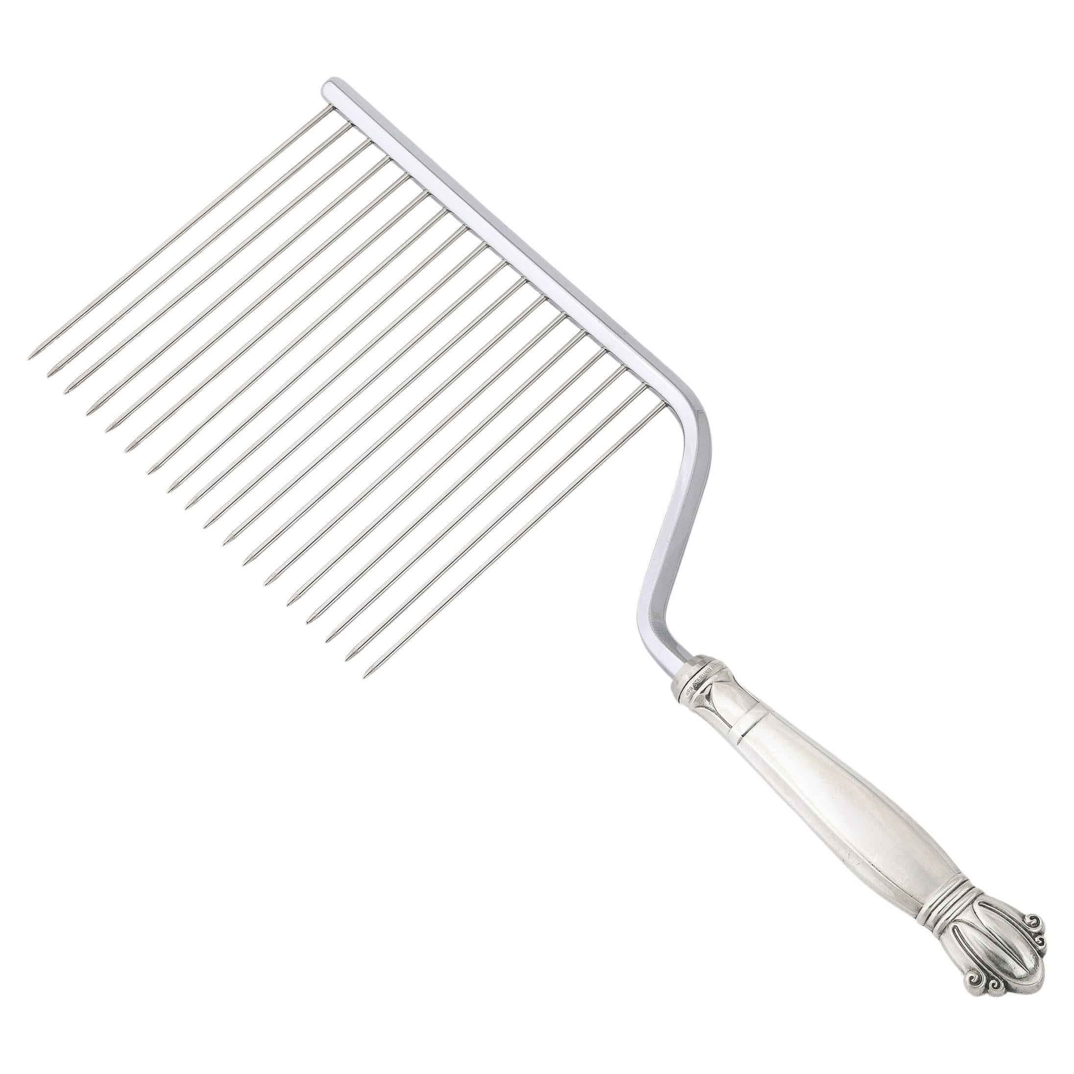 Neolcassical Sterling Silver Handled Cake Rake  For Sale