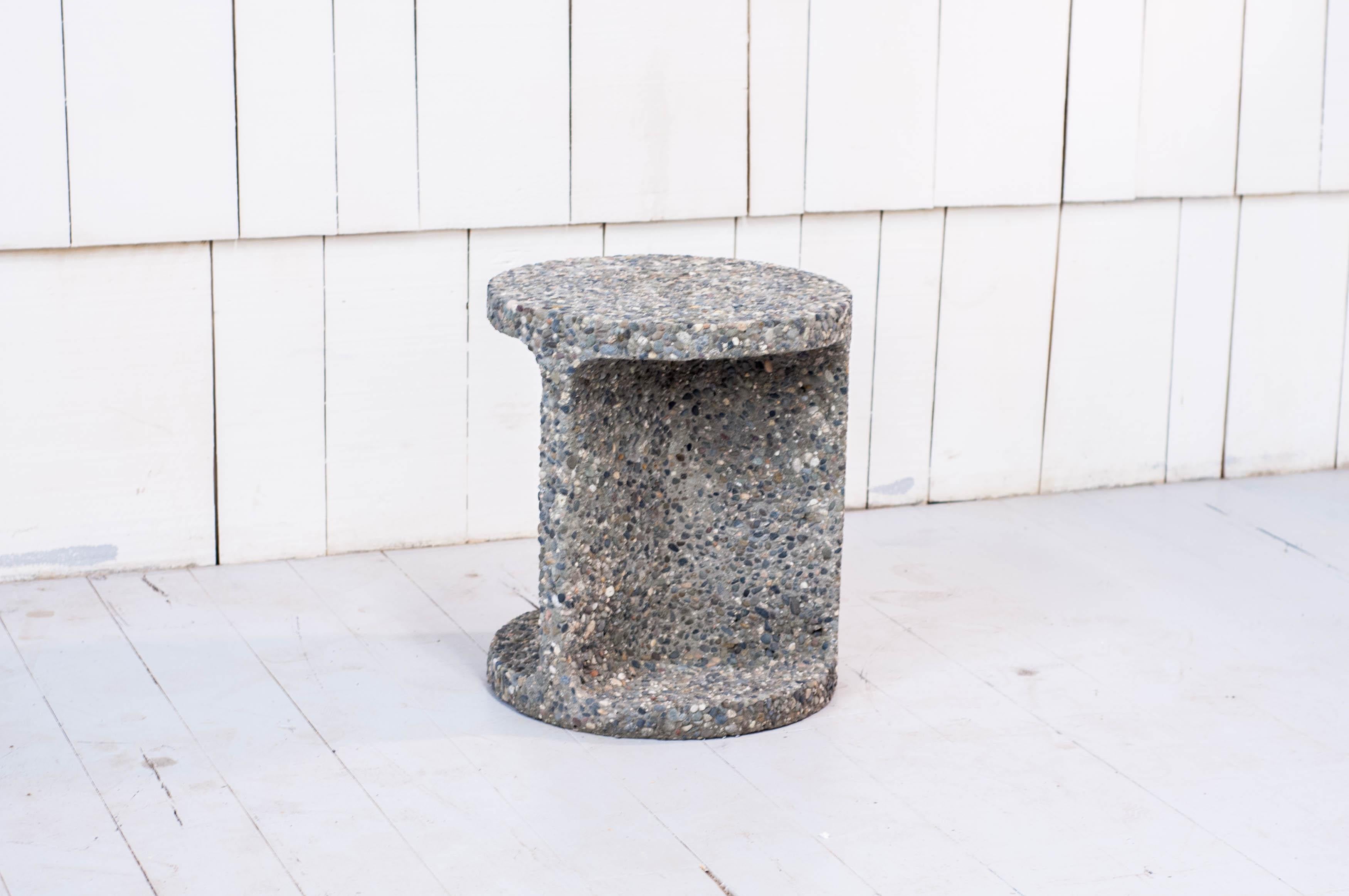 Contemporary Neolith Stool in Exposed Aggregate For Sale