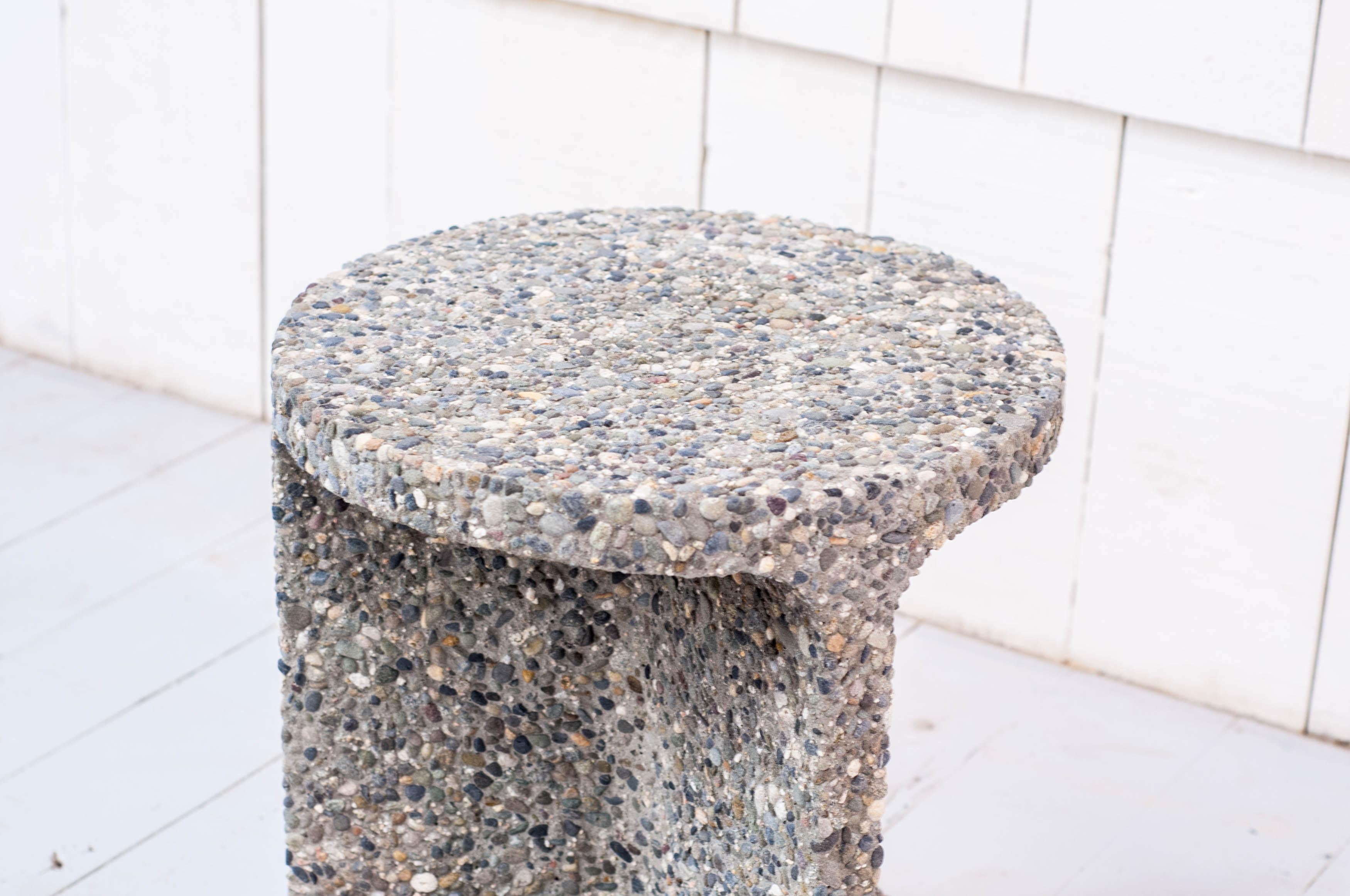 Concrete Neolith Stool in Exposed Aggregate For Sale