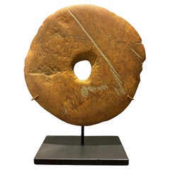 Neolithic Carved Stone Disc Mounted On A Steel Base 2-3000 BC