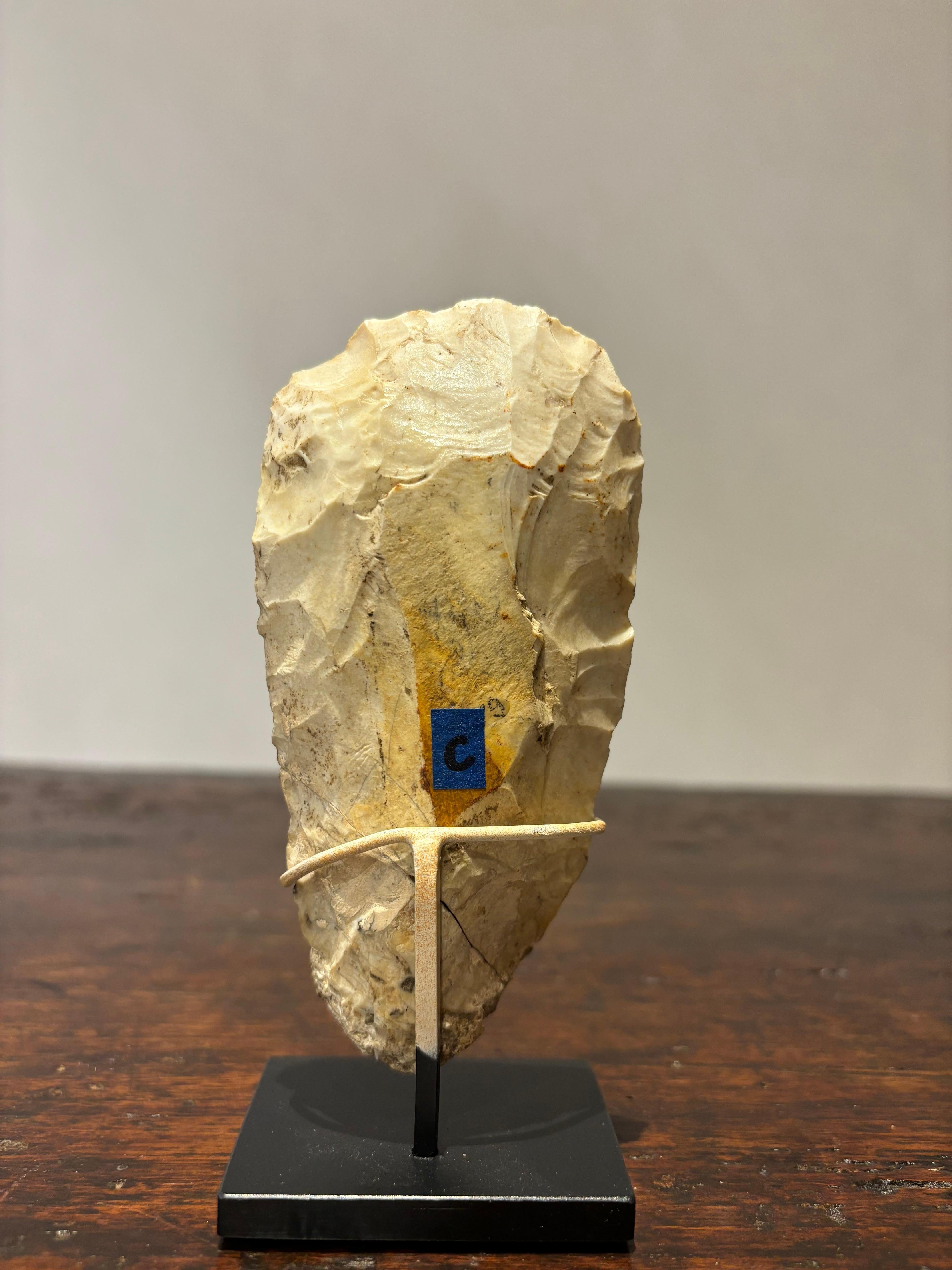 Neolithic Flint Axe Head Mounted On A Steel Base, Great Britain 4400-2200 BC 3