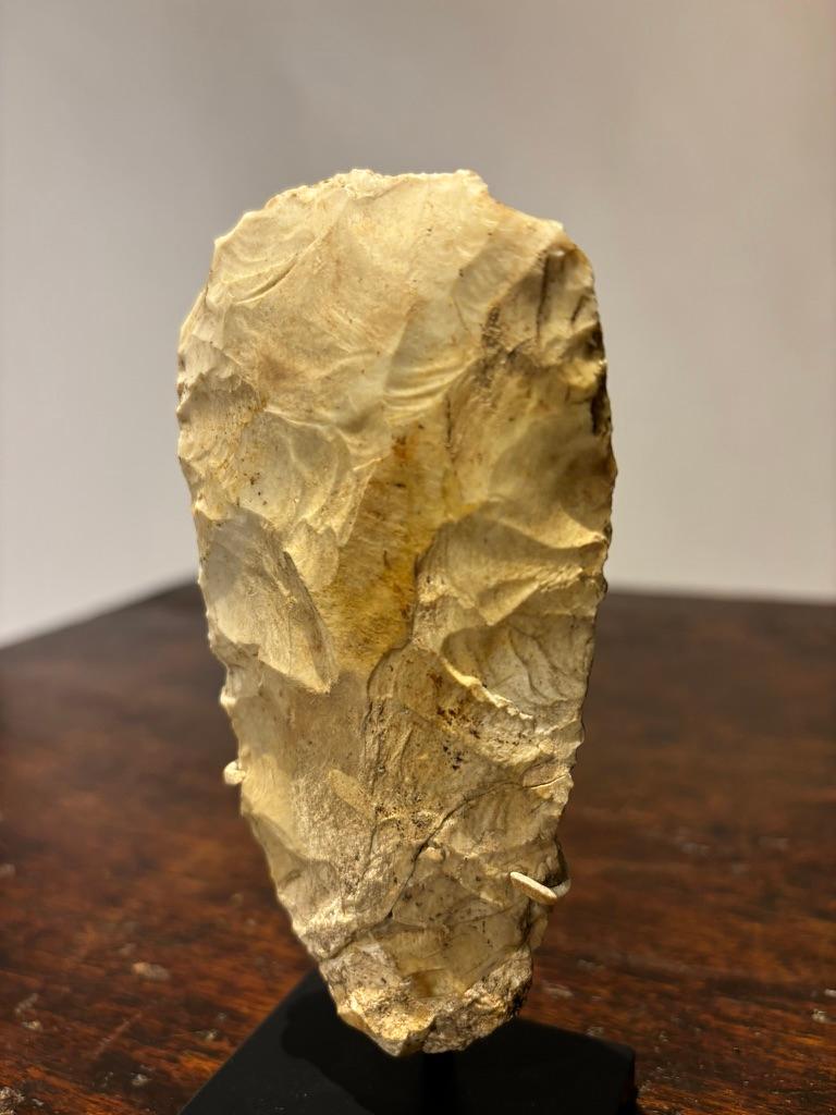 Stone Neolithic Flint Axe Head Mounted On A Steel Base, Great Britain 4400-2200 BC