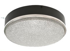 Neolux Mid-Century Modern Flush Mount Ceiling Light, Chrome & Glass