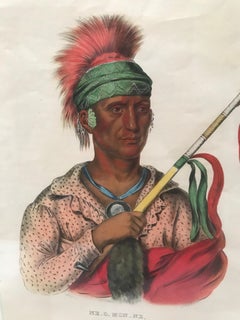 Ne.O.Mon-Ne An Ioway Chief Lithograph from the Indian Tribes of North America