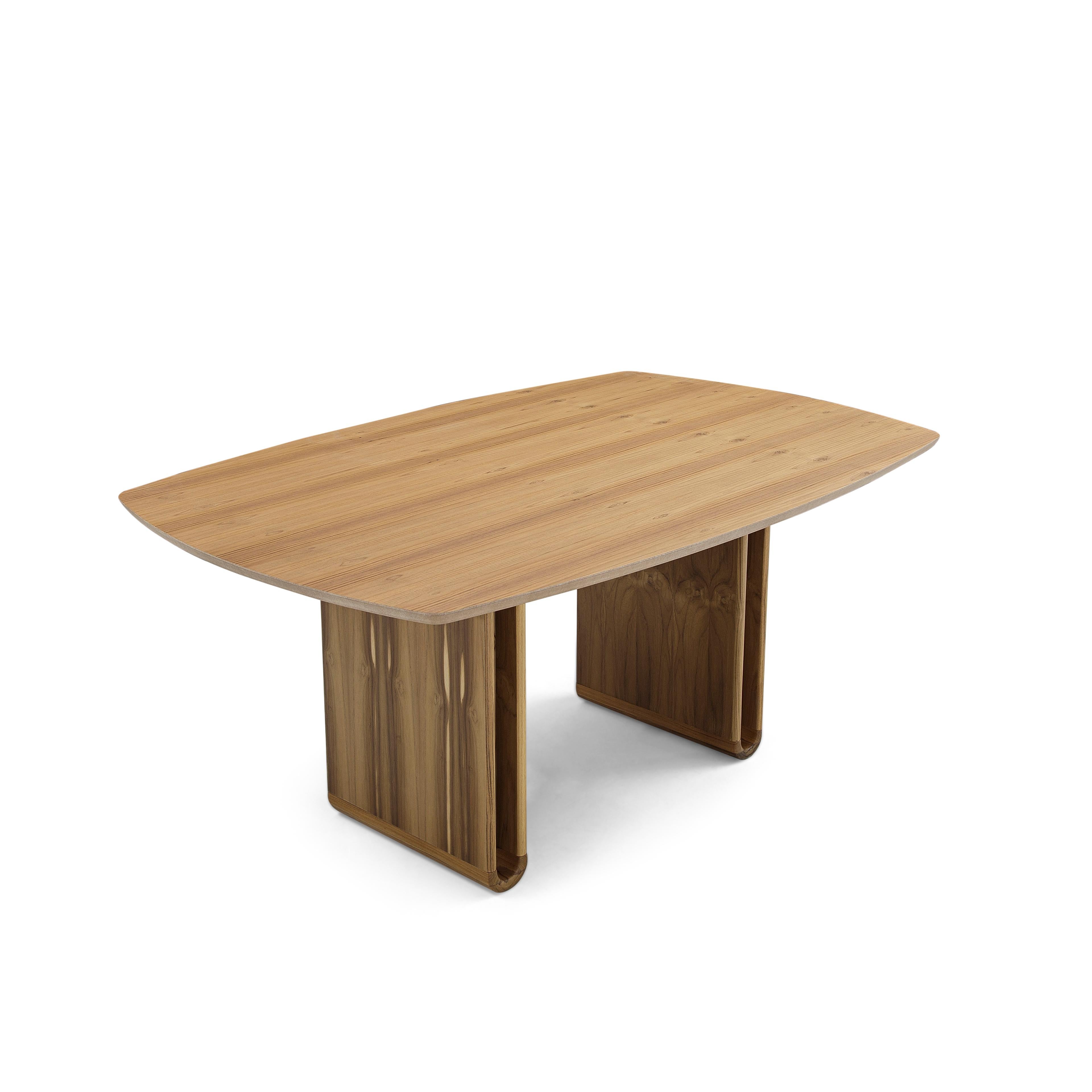 Neon Dining Table in Teak Wood Finish 68'' For Sale 3