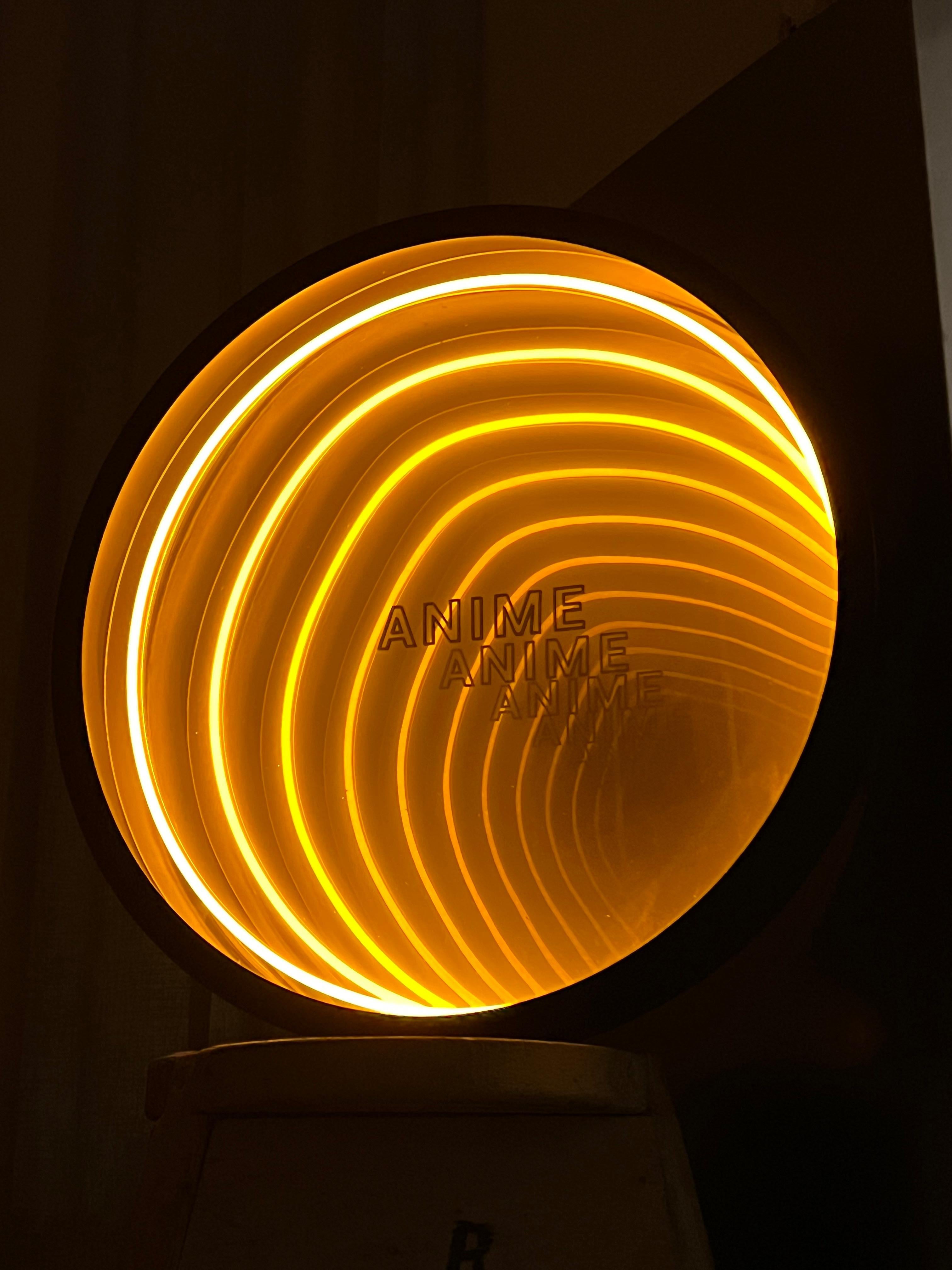Neon Art, œuvre d'art miroir contemporaine, luminaire moderne 
