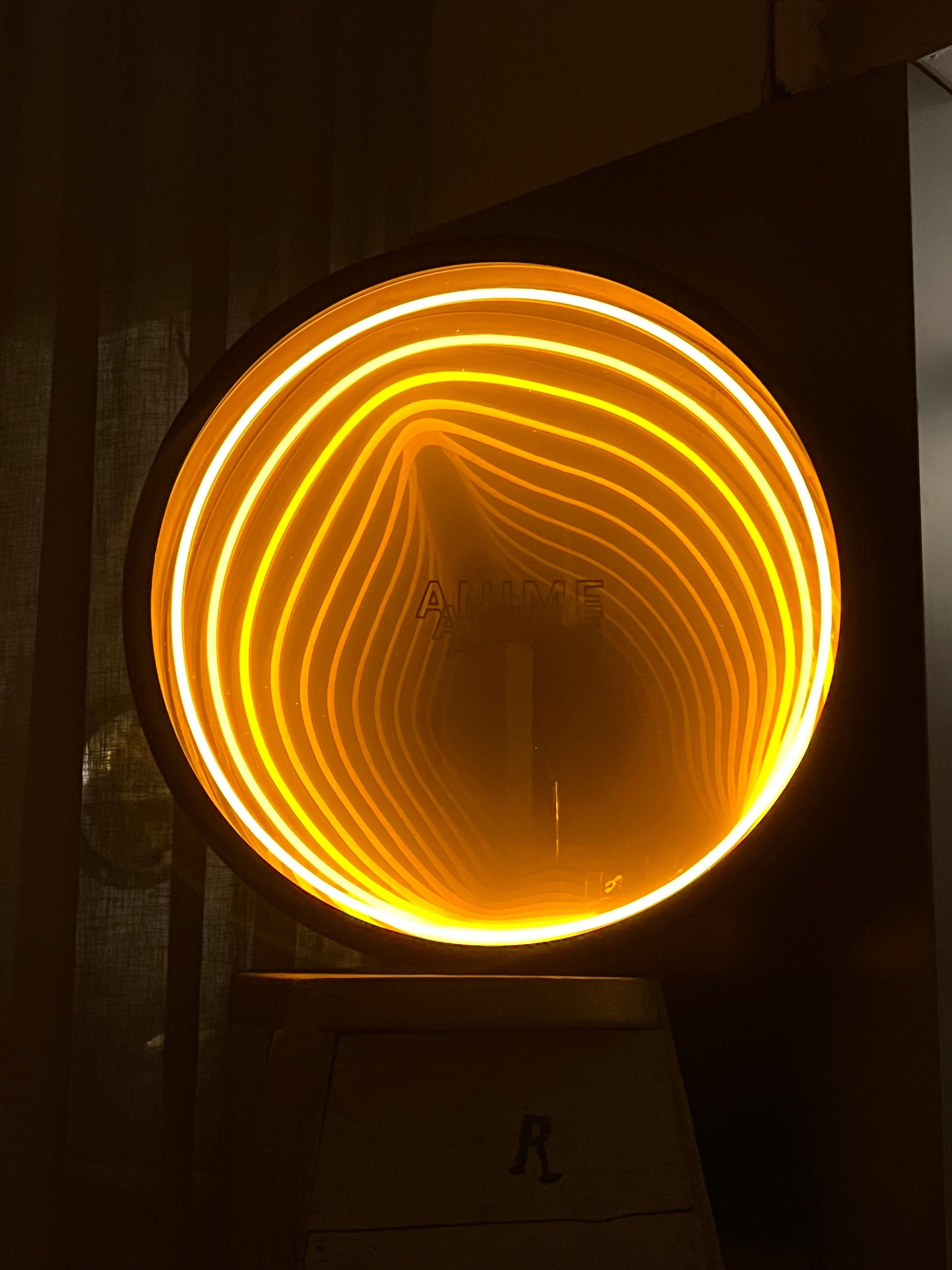 Neon Art, œuvre d'art miroir contemporaine, luminaire moderne 