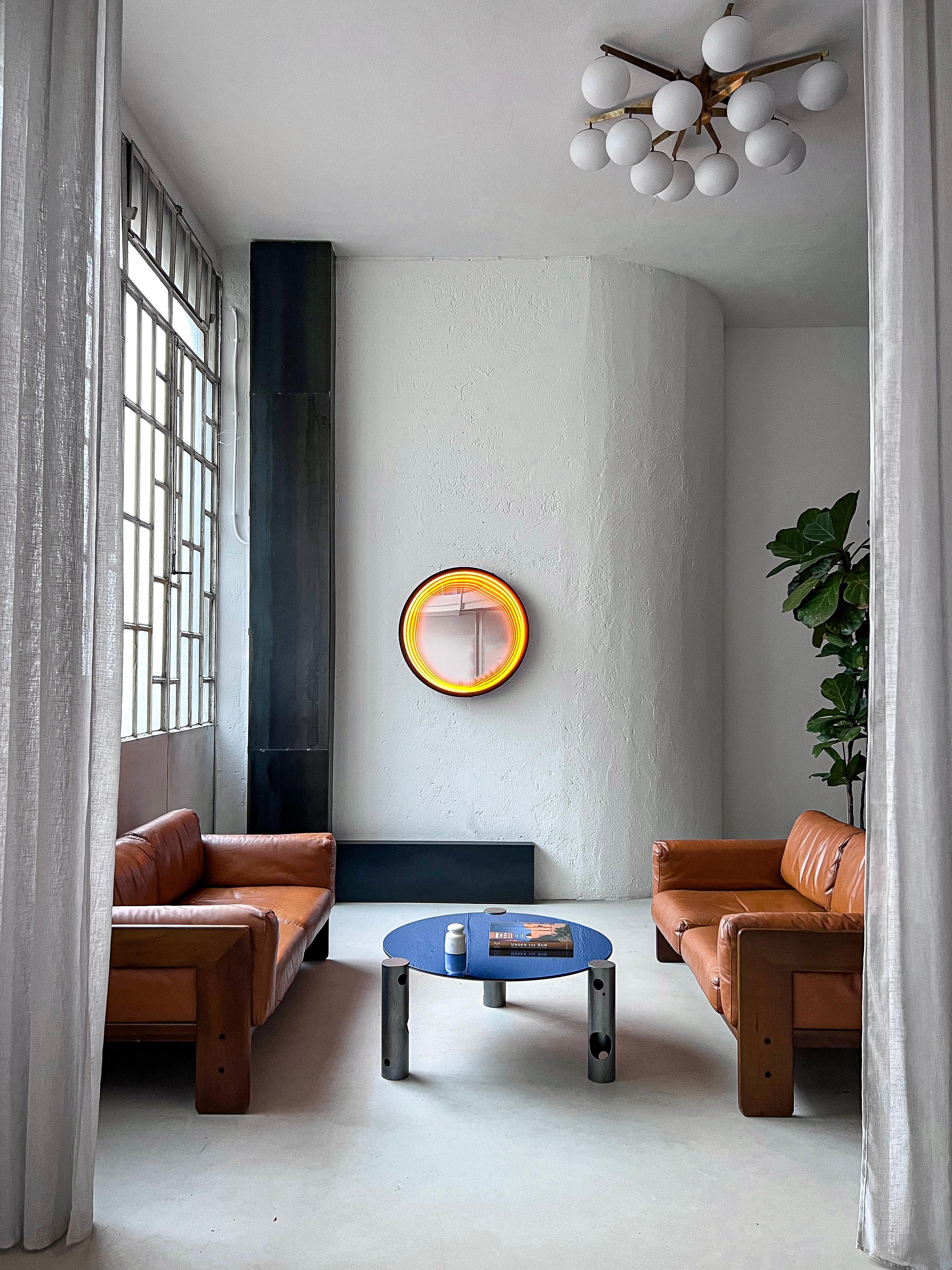 Neon Art, œuvre d'art miroir contemporaine, luminaire moderne 