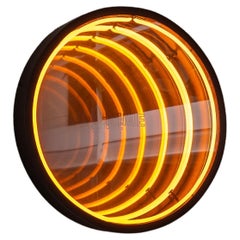 Neon Art, œuvre d'art miroir contemporaine, luminaire moderne " Anime " par Spinzi