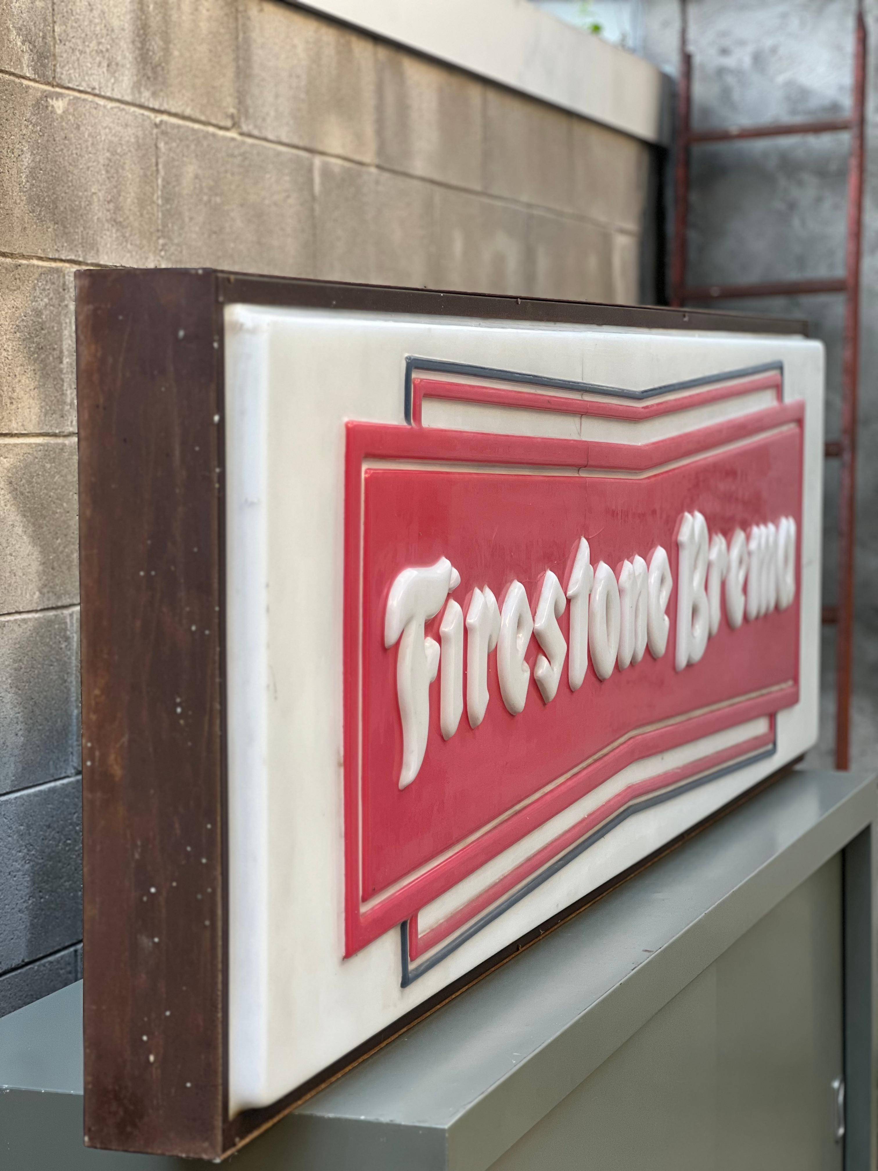 Neon Art, Vintage mechanic light sign panel box Bridgestone Brema For Sale 3