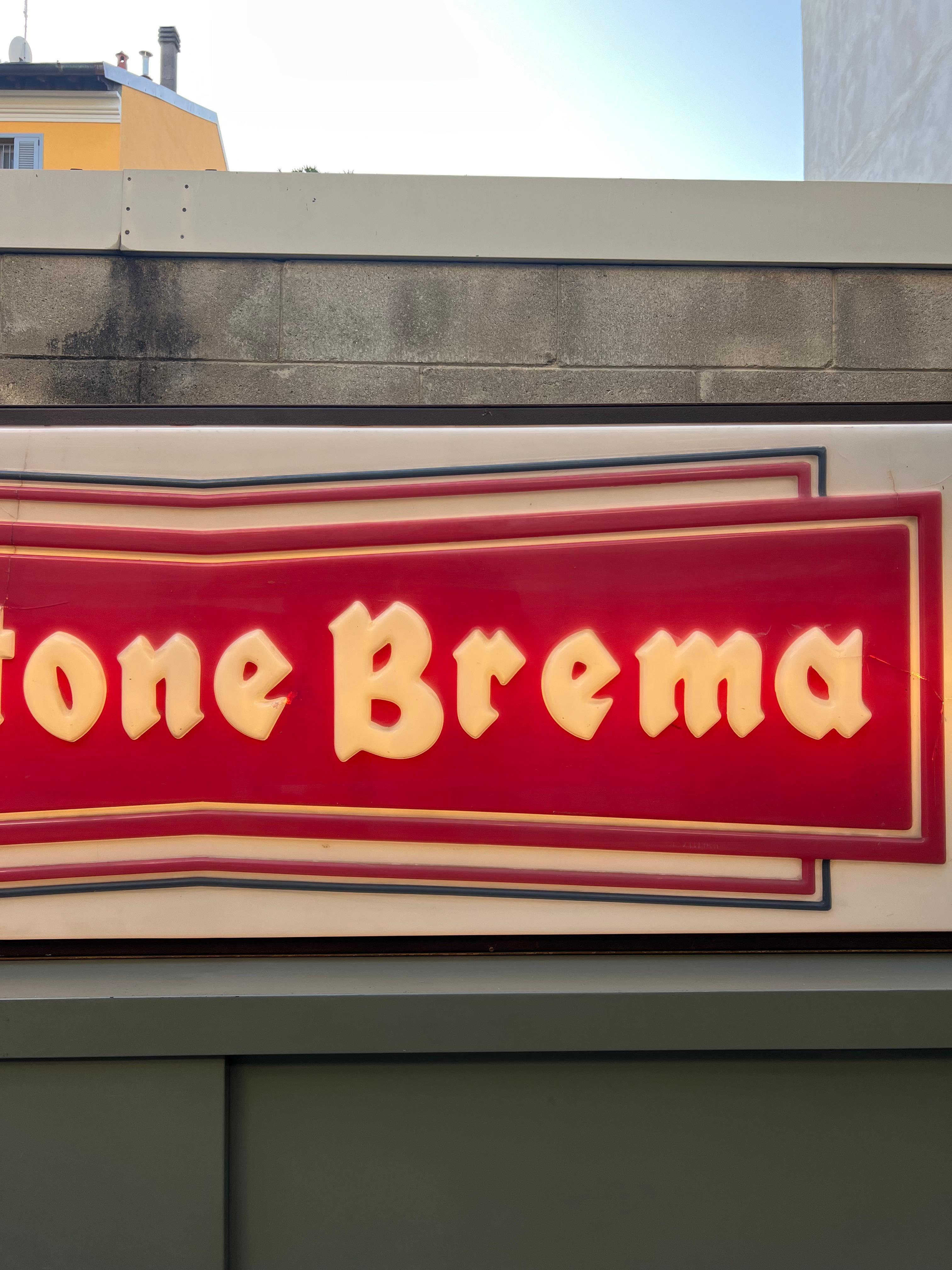 Neon Art, Vintage mechanic light sign panel box Bridgestone Brema In Fair Condition For Sale In Milano, IT