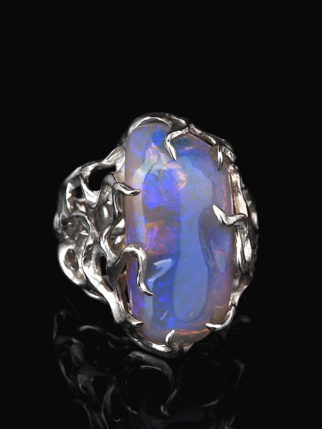 iridescent stone ring